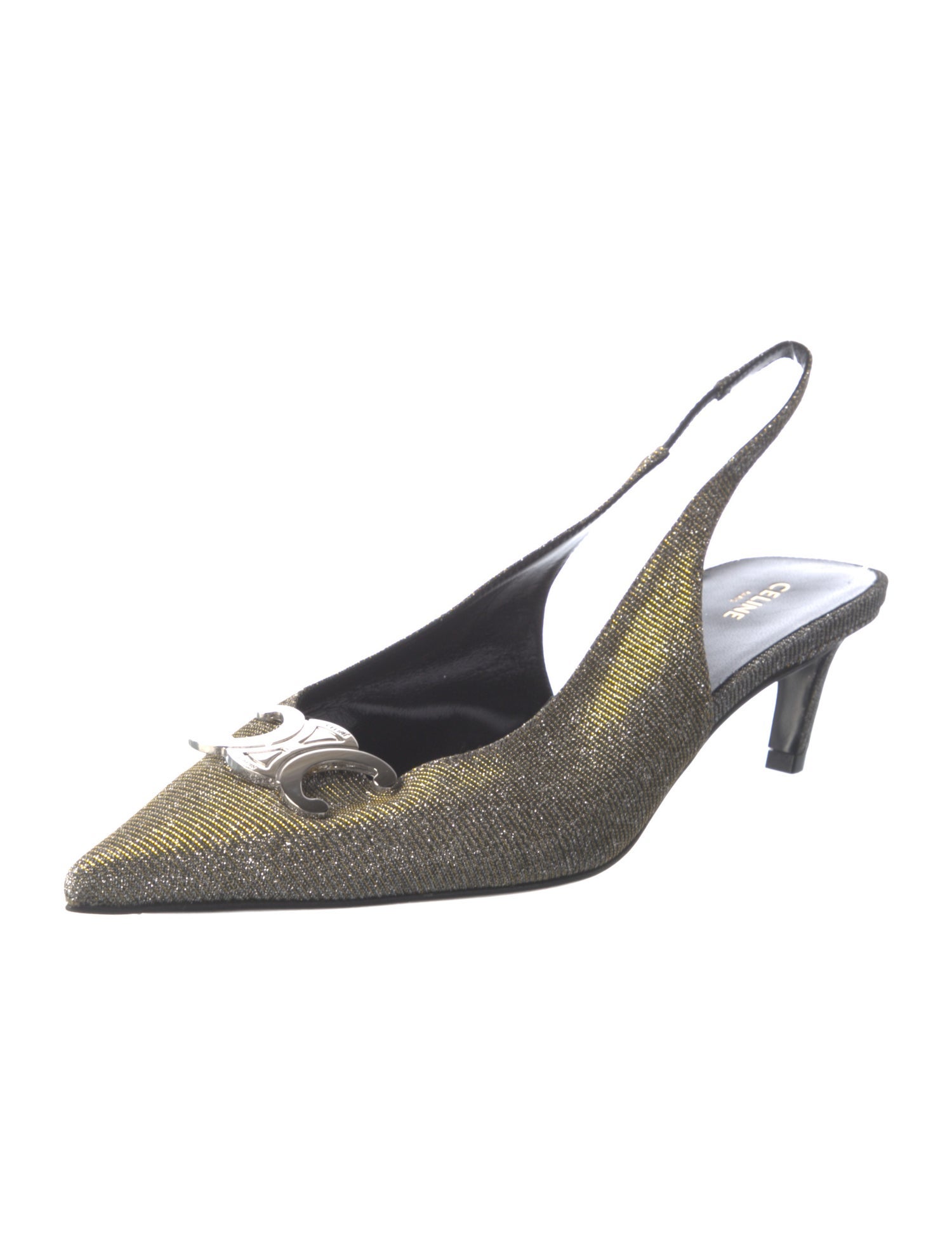 Celine Alma Glitter Slingback Pumps