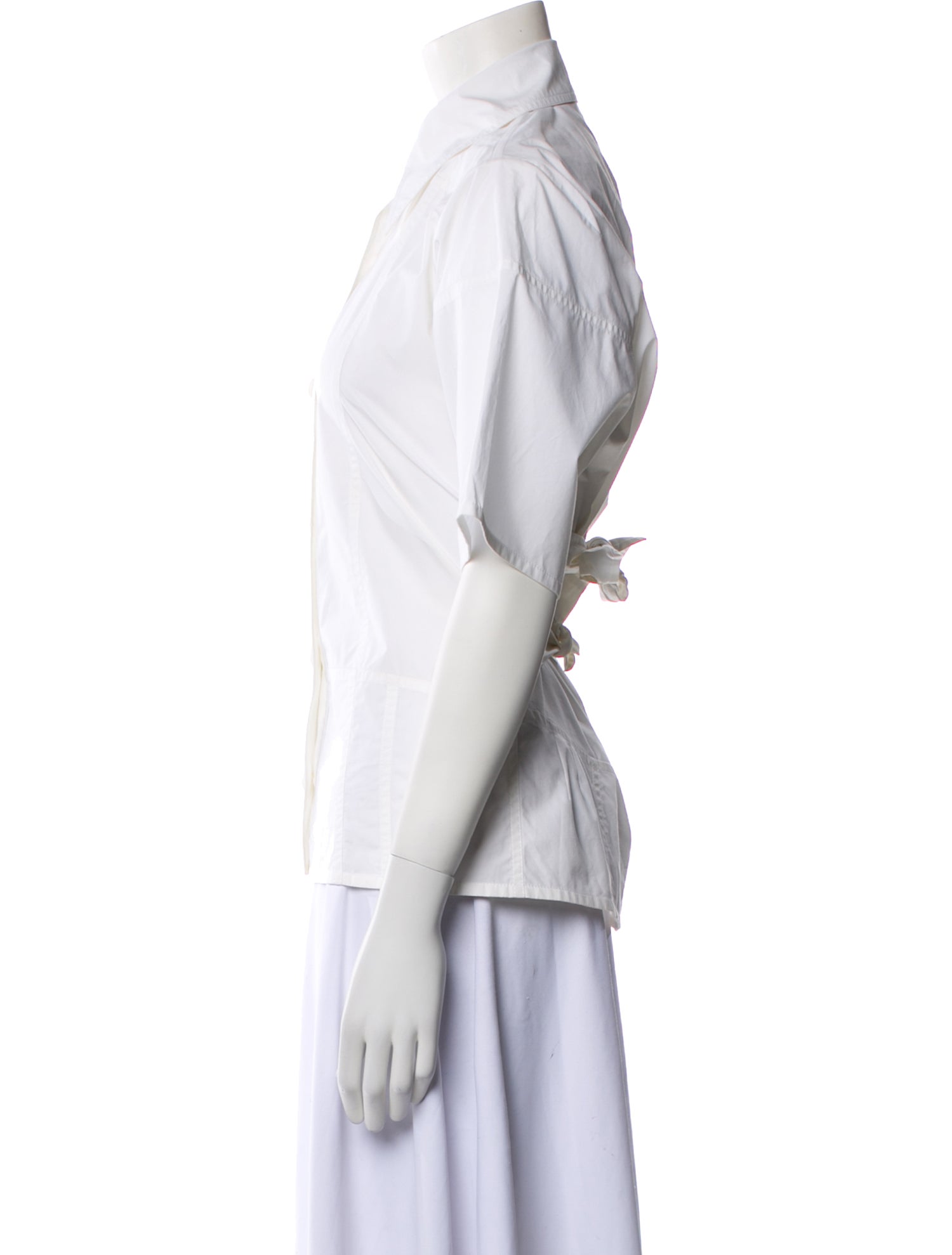 Celine Three-Quarter Sleeve Button-Up Top