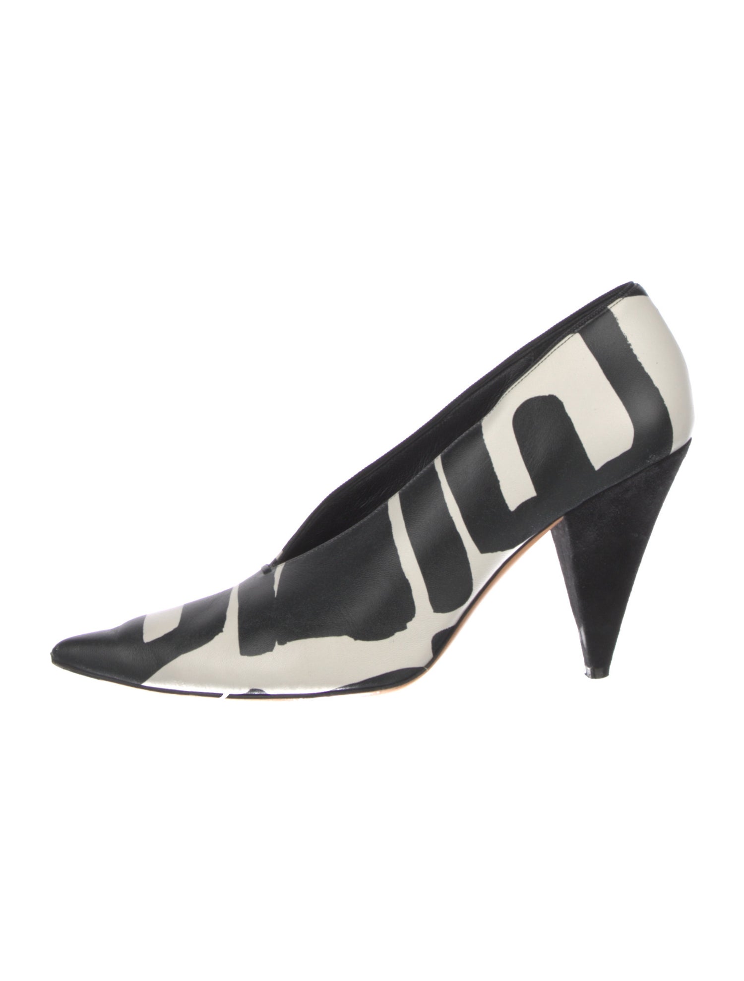 Celine Leather Printed Pumps