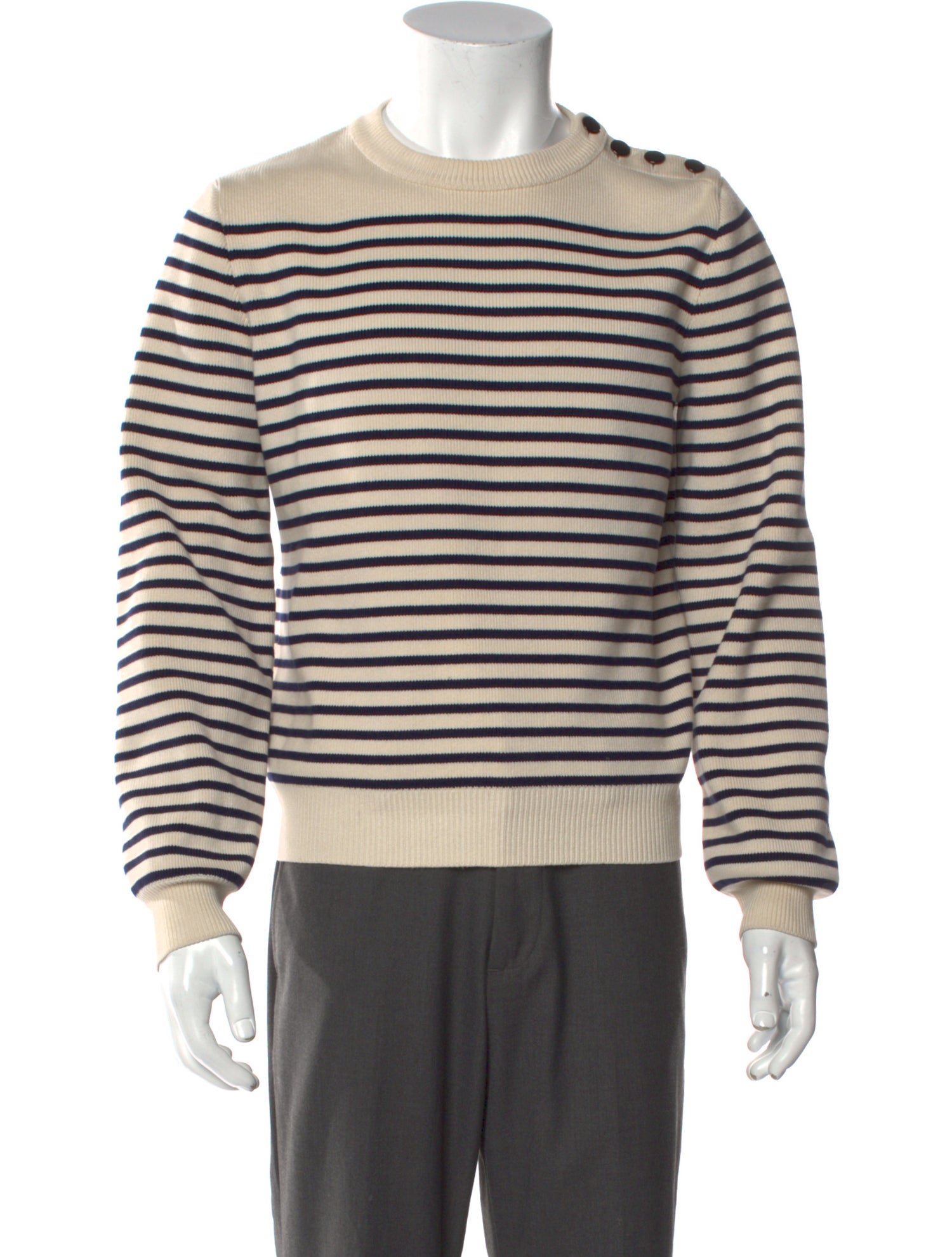 Celine Striped Crew Neck Pullover