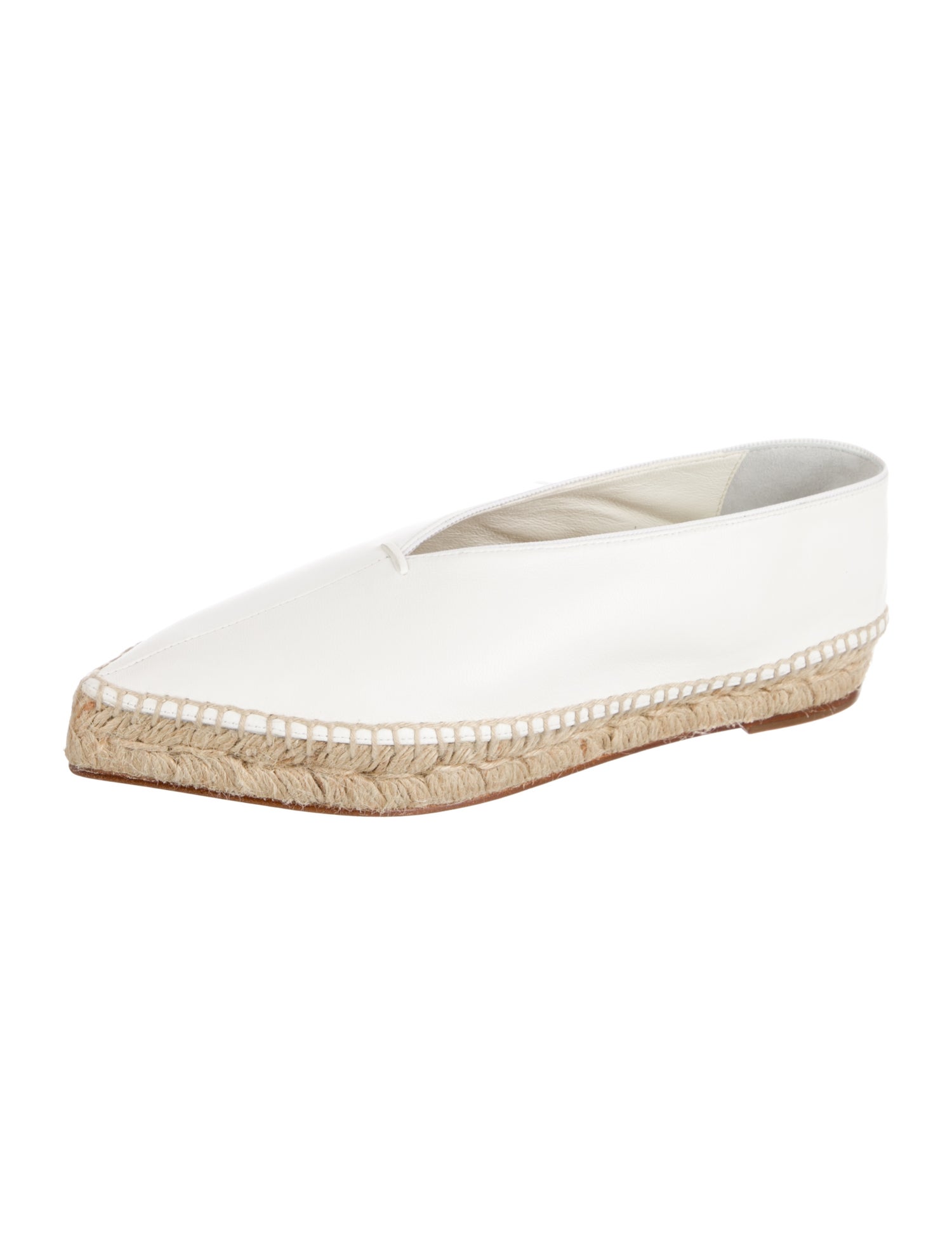 Celine Leather Whipstitch Trim Espadrilles