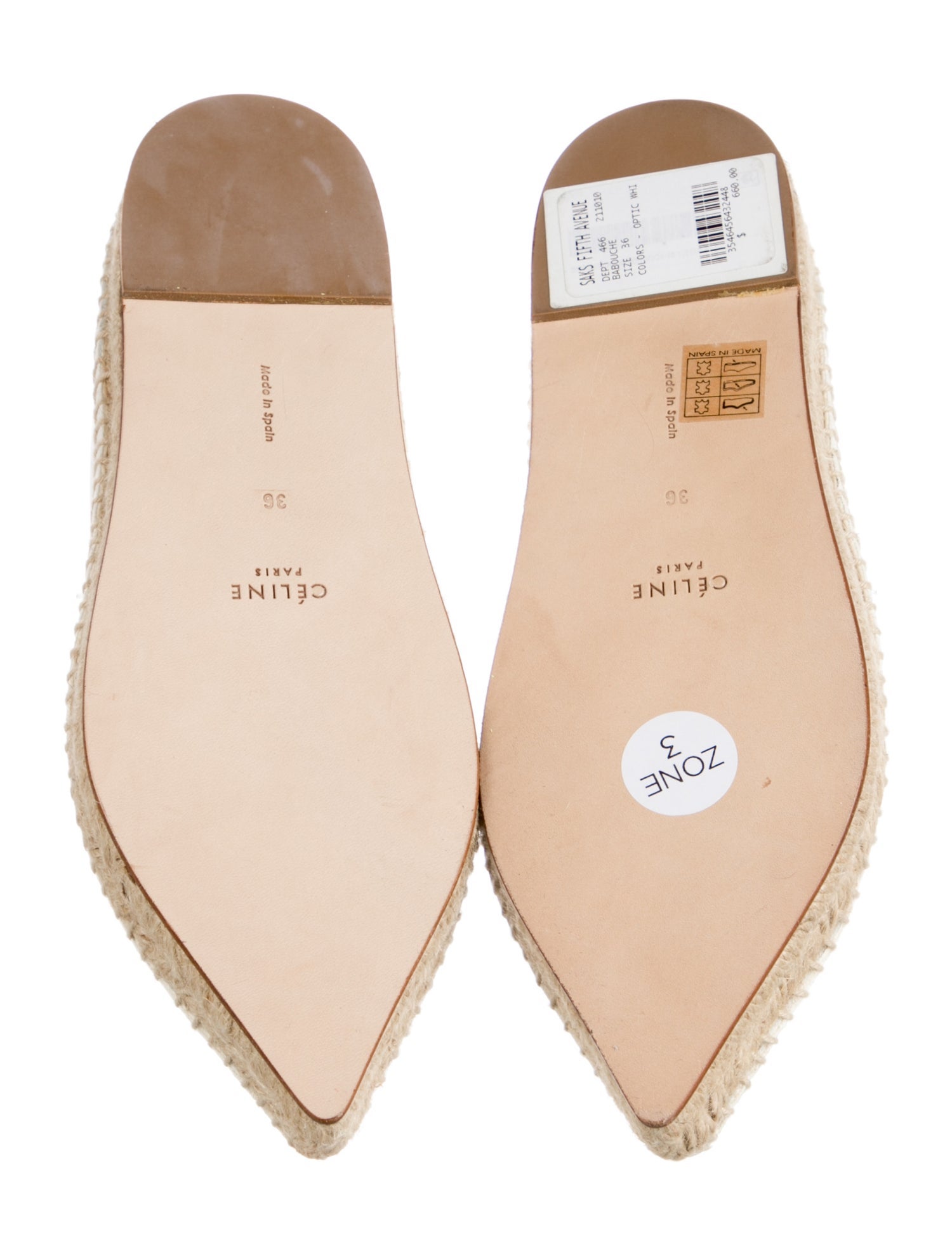 Celine Leather Whipstitch Trim Espadrilles