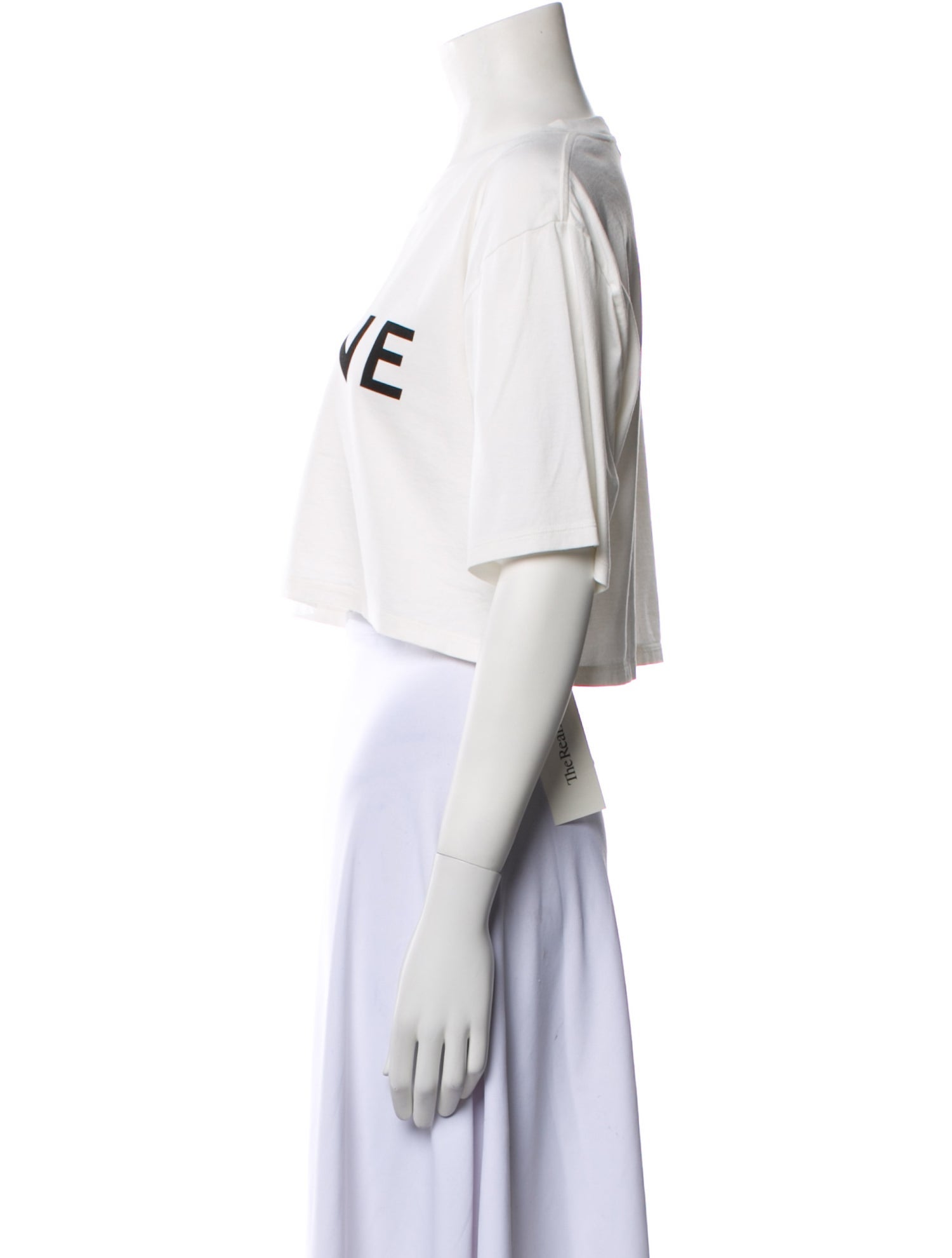 Celine Graphic Print Crew Neck Crop Top