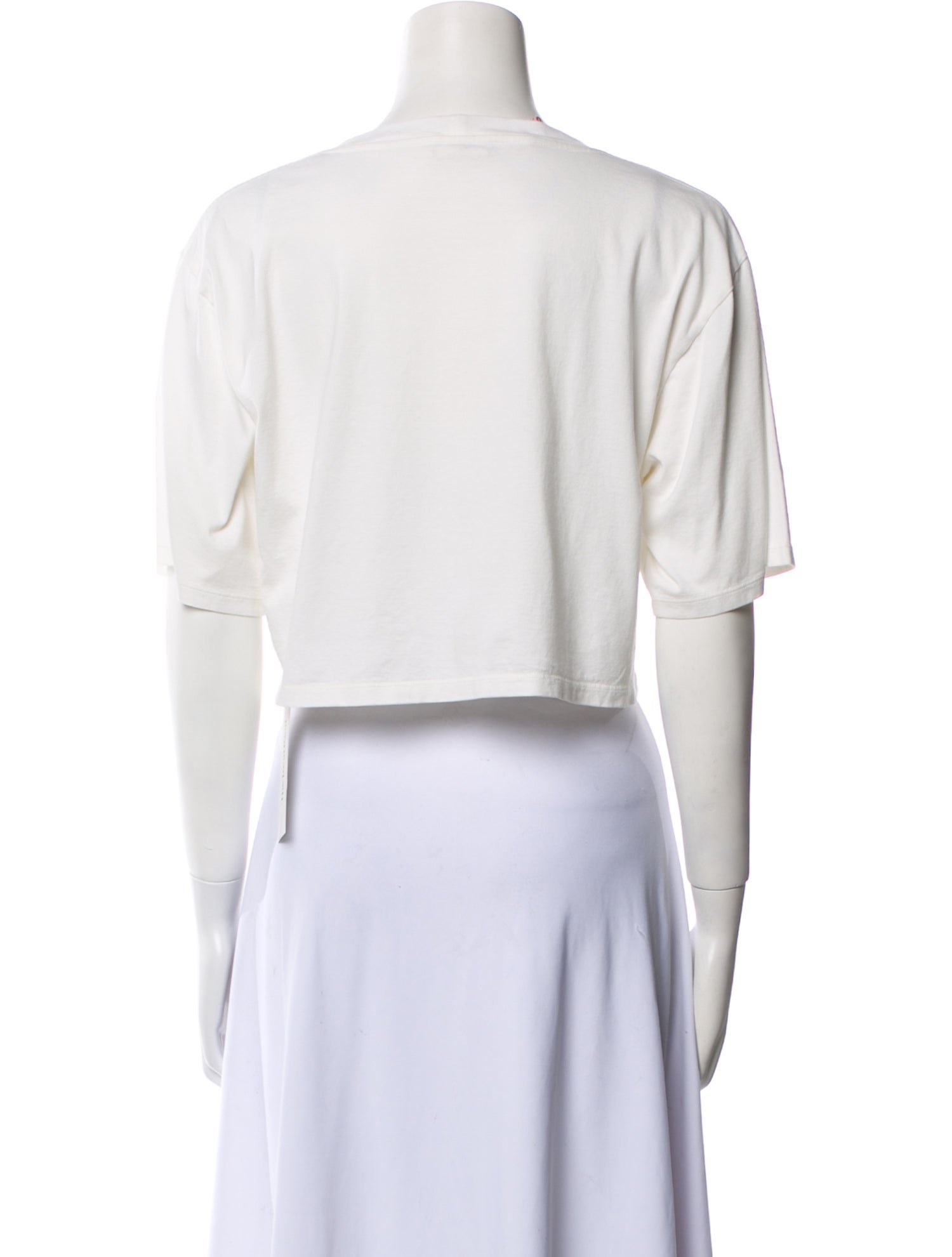 Celine Graphic Print Crew Neck Crop Top