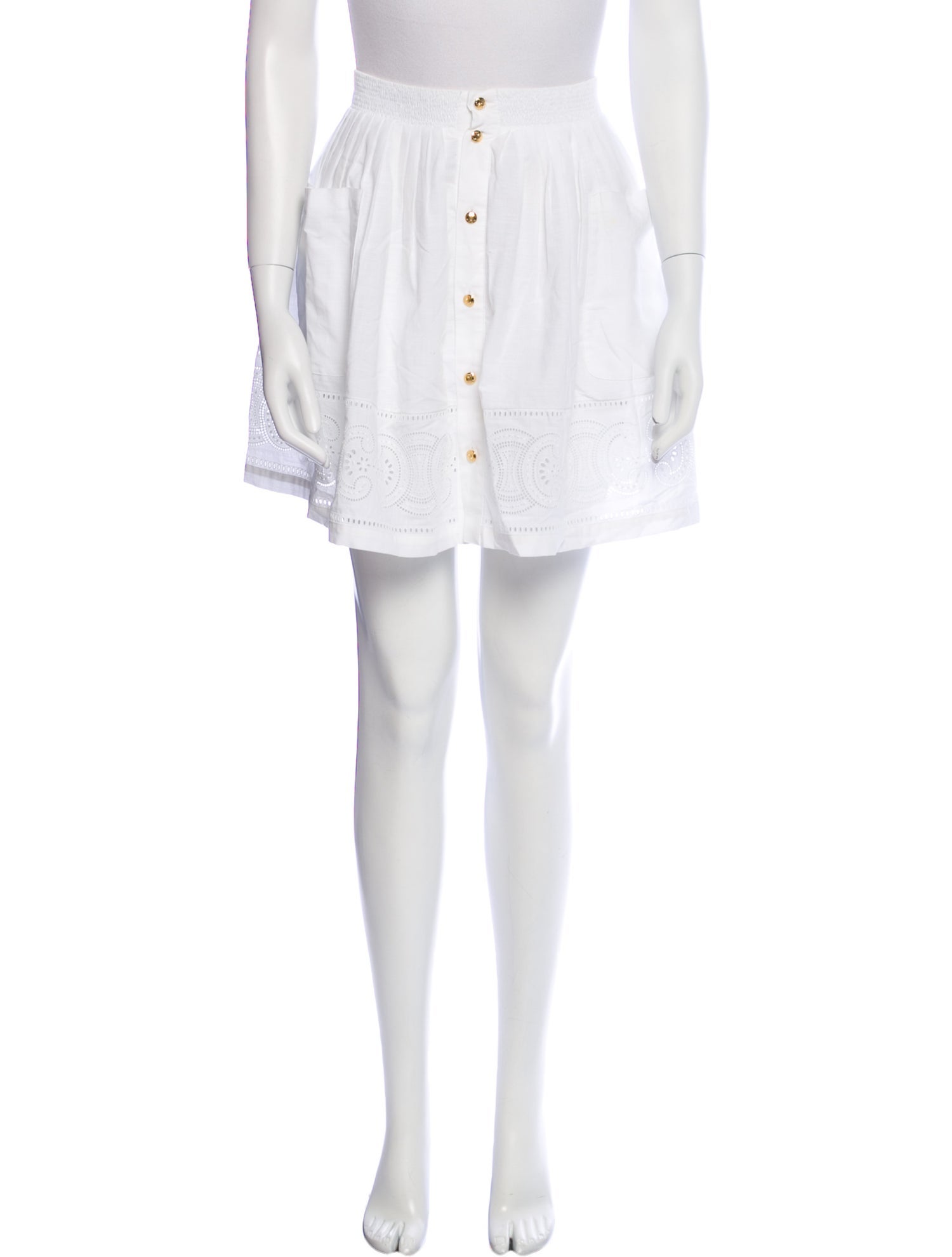 Celine Embroidered Accent Mini Skirt