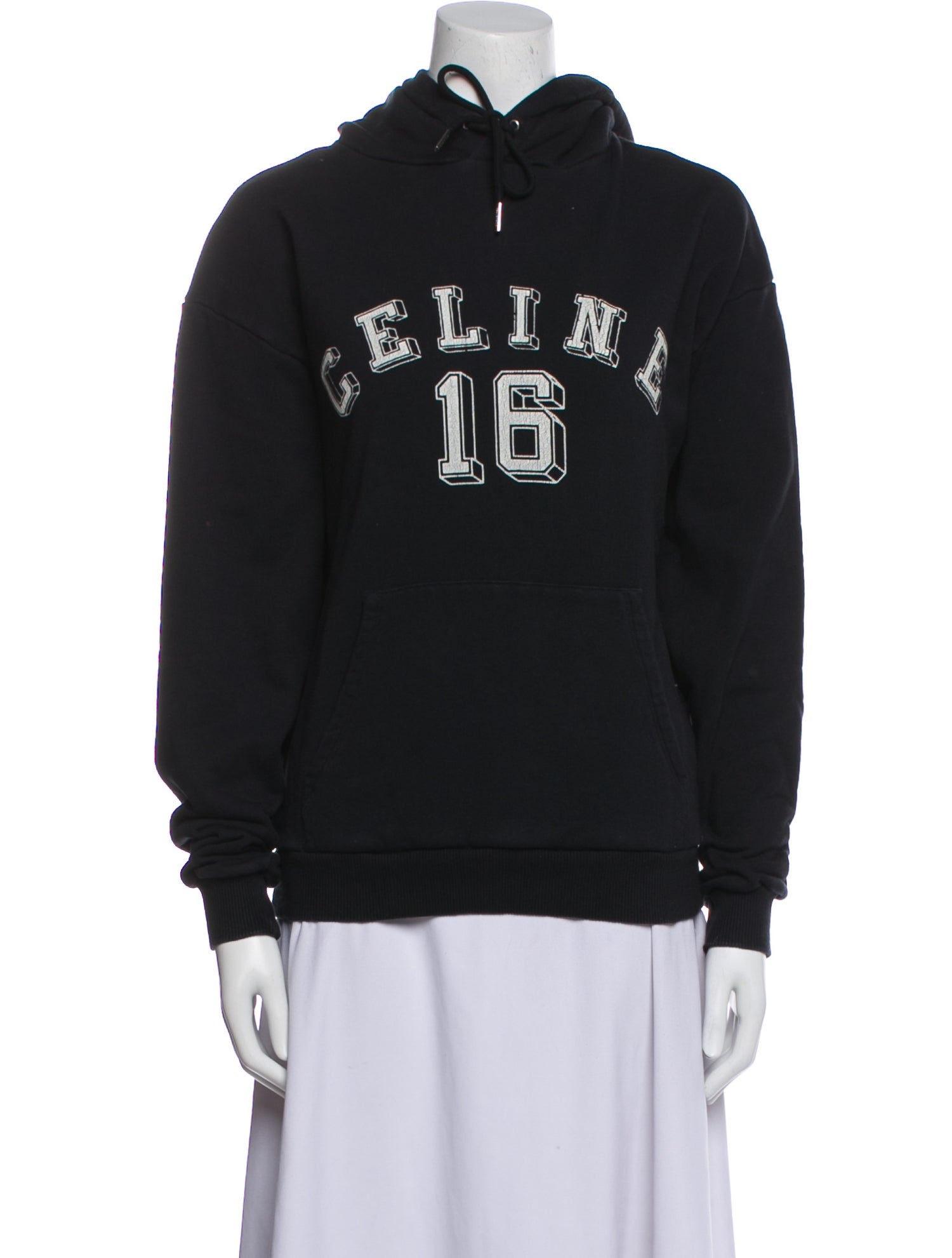 Celine Logo Loose Graphic Print Hoodie