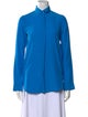 Celine Silk Long Sleeve Button-Up Top