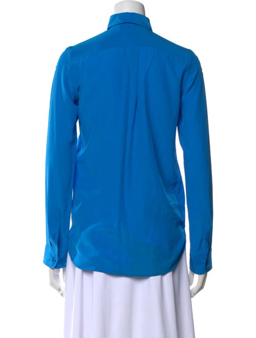 Celine Silk Long Sleeve Button-Up Top