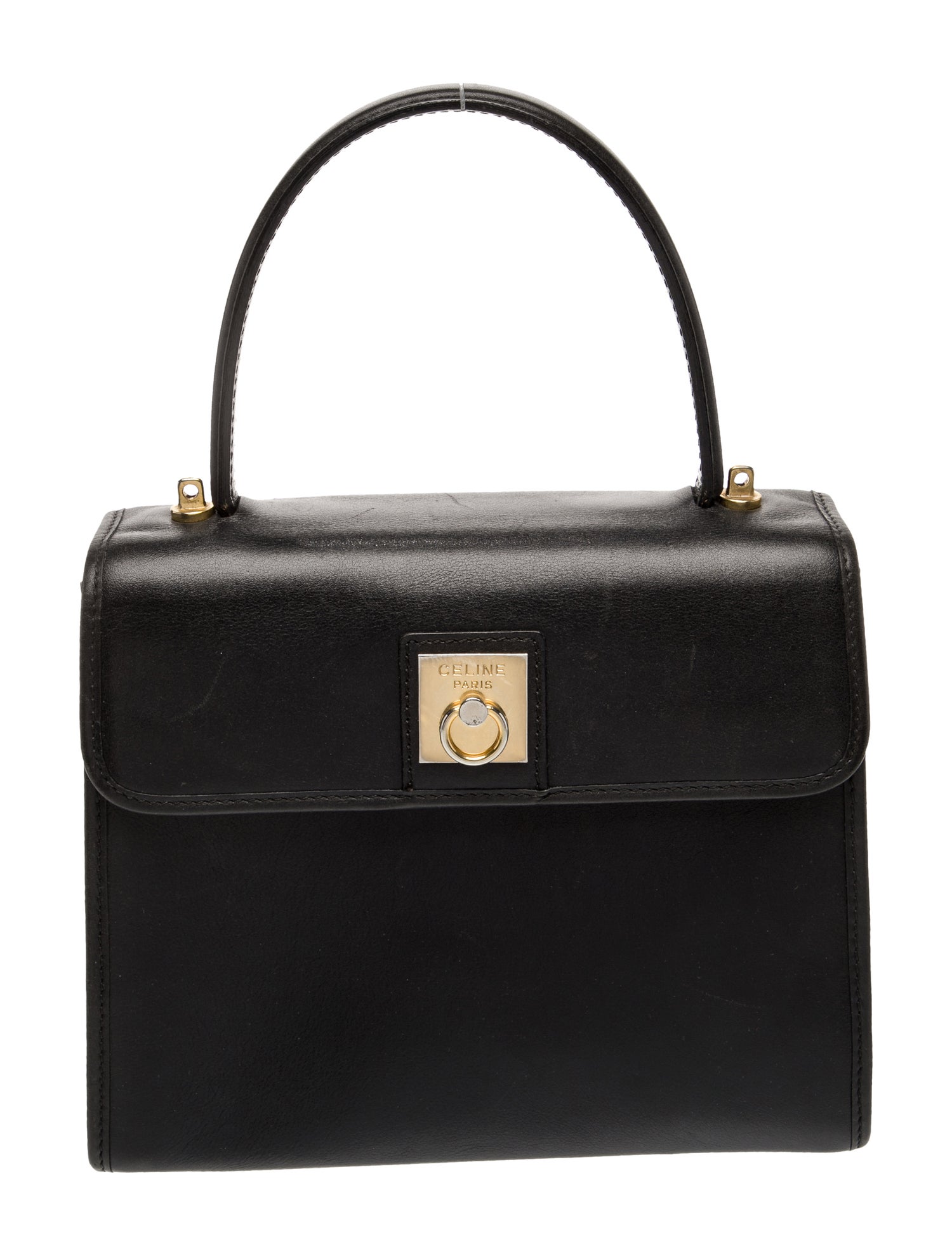 Celine Leather Top Handle Bag