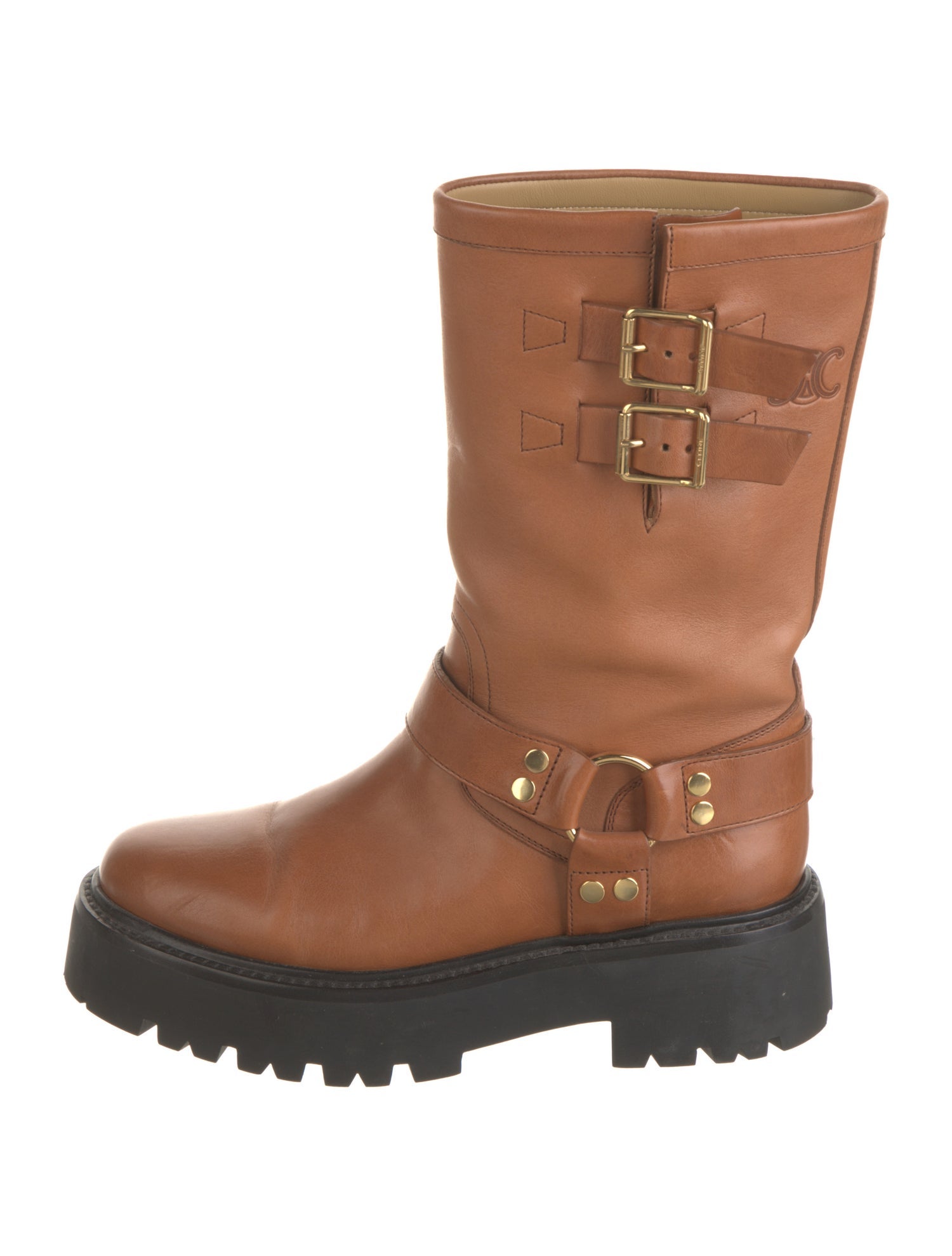 Celine Leather Moto Boots