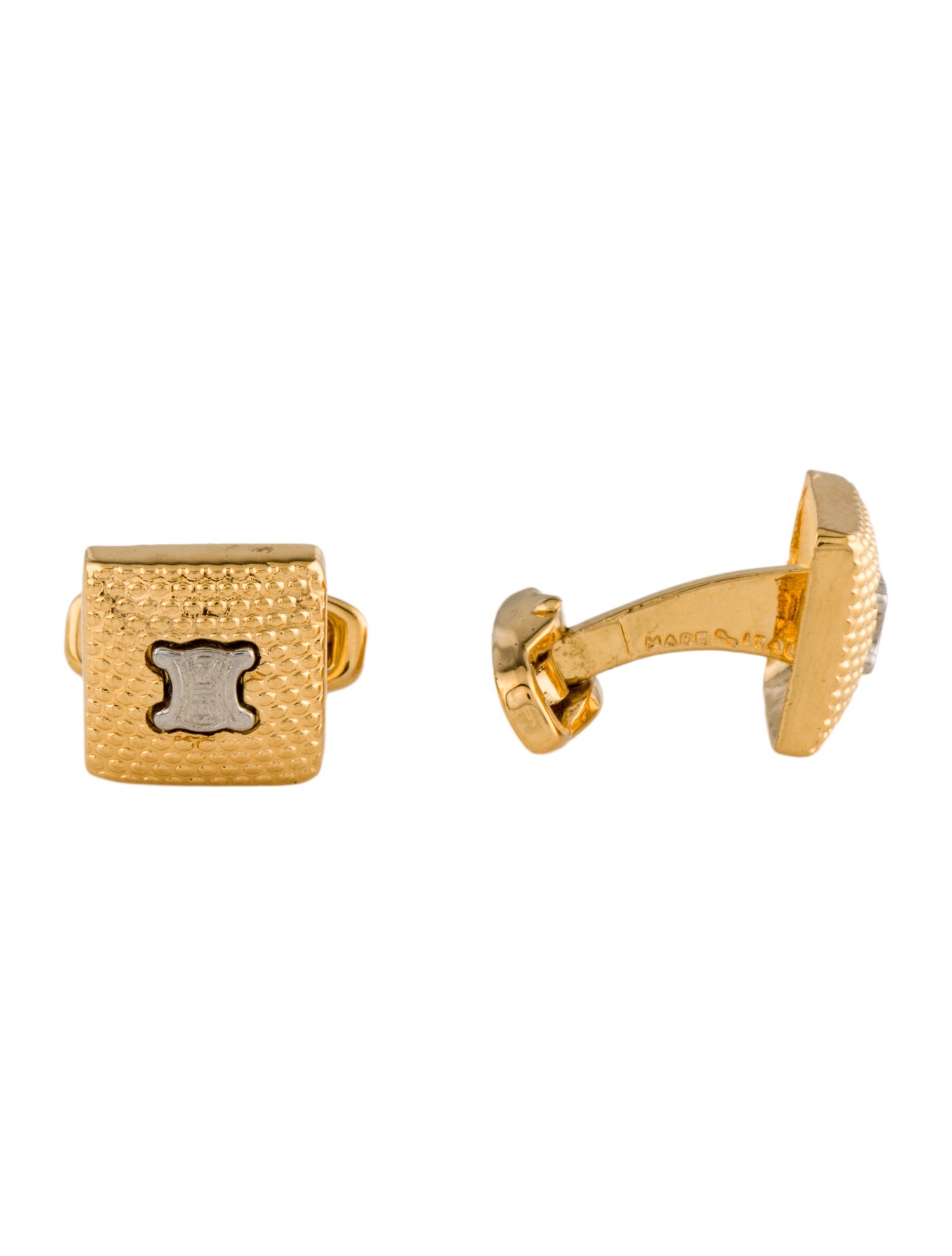 Celine Two-Tone Logo Cufflinks