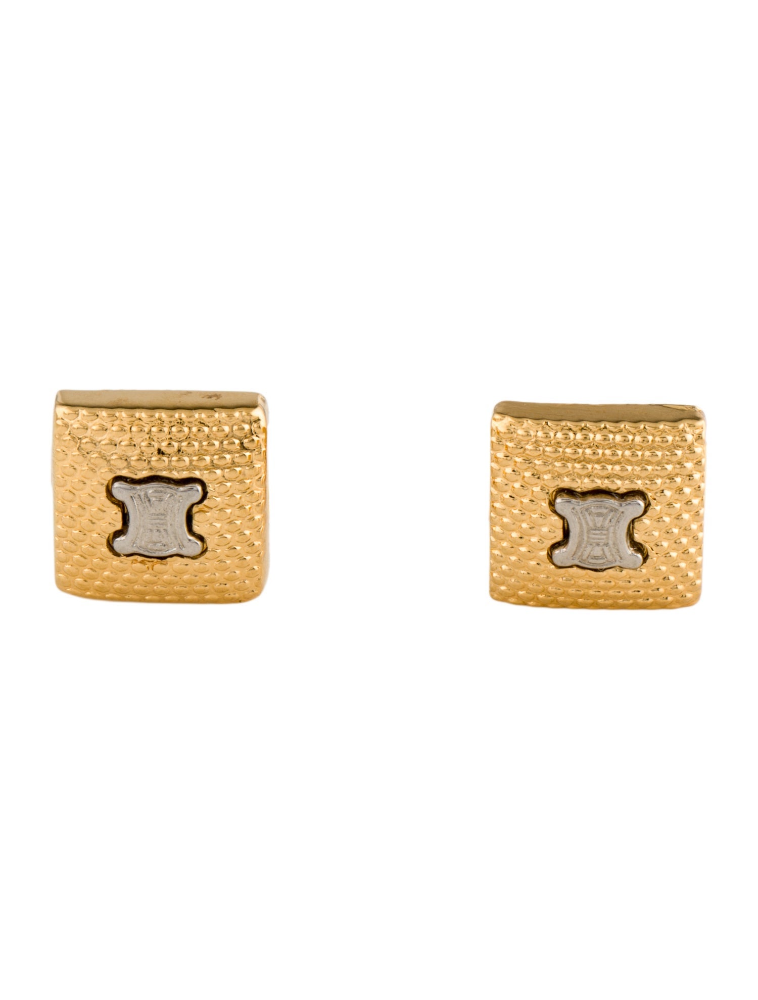Celine Two-Tone Logo Cufflinks