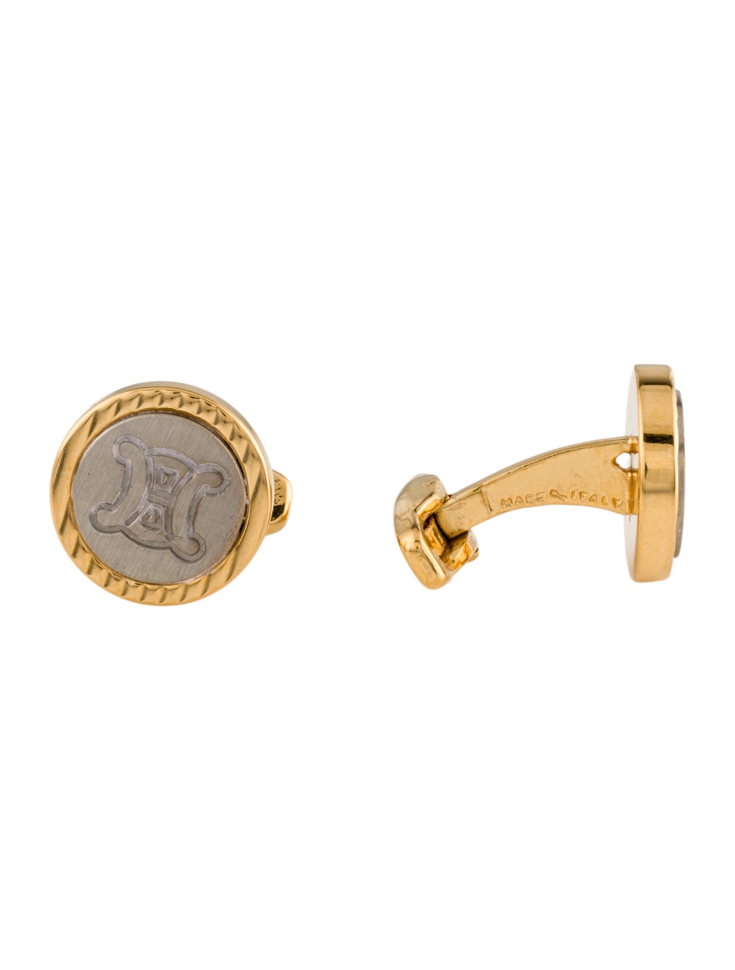 Celine Two-Tone Logo Cufflinks