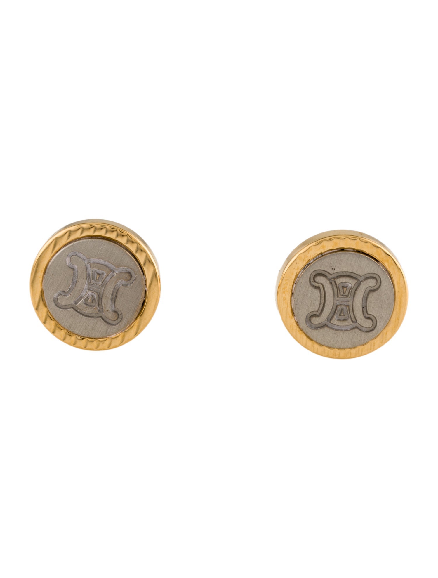 Celine Two-Tone Logo Cufflinks