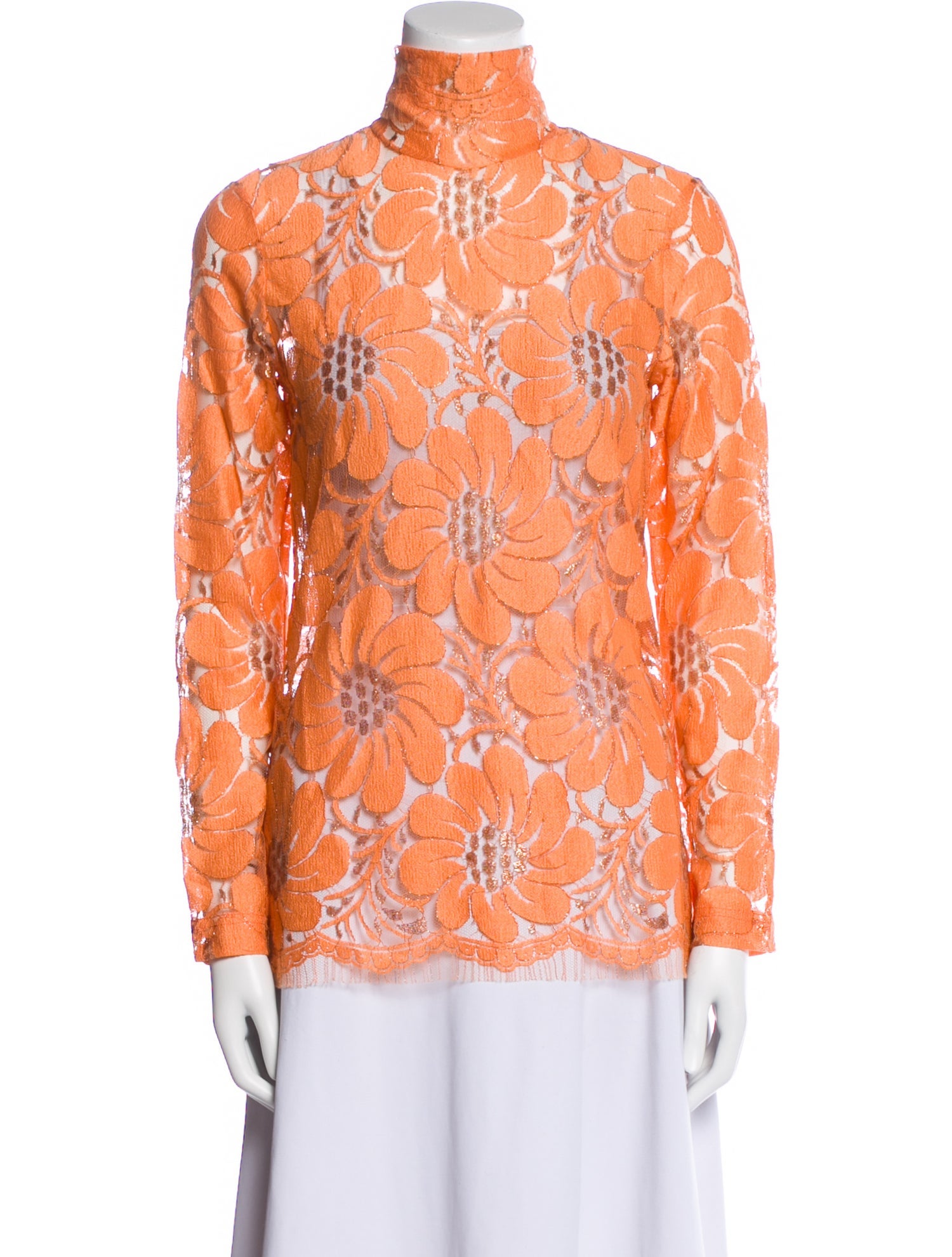 Celine Floral Print Mock Neck Blouse