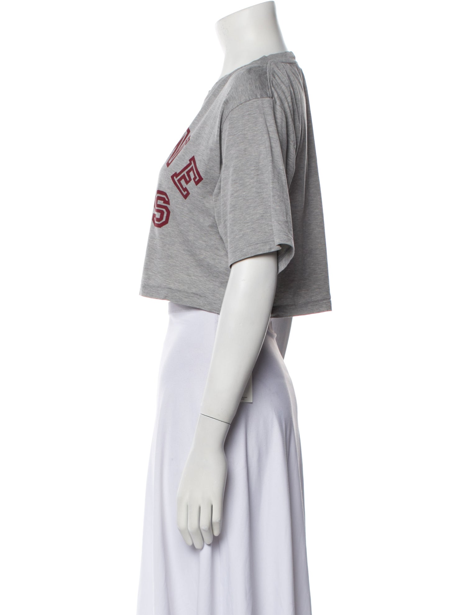 Celine Graphic Print Crew Neck Crop Top