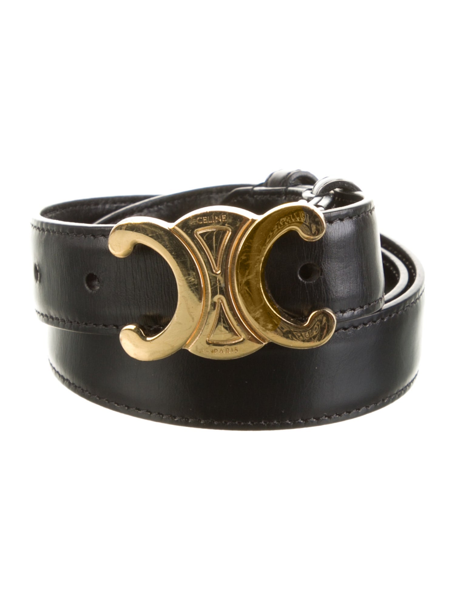 Celine Skinny Leather Belt