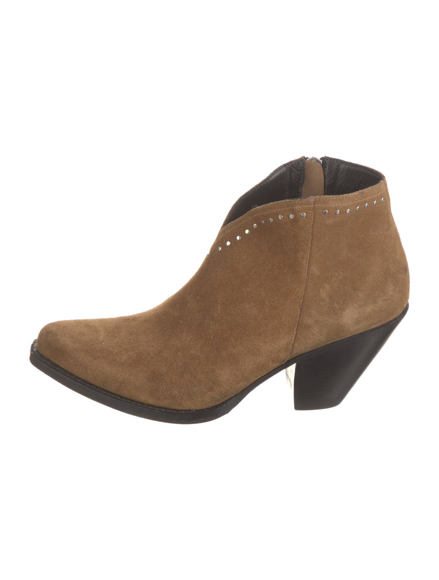 Celine Suede Studded Accents Western Boots