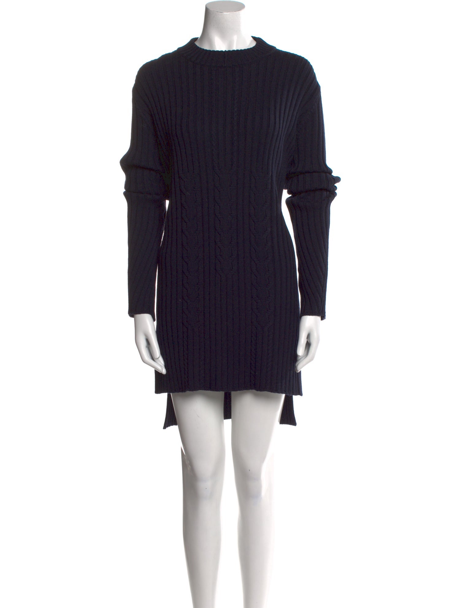 Celine Mock Neck Tunic Wool Sweater