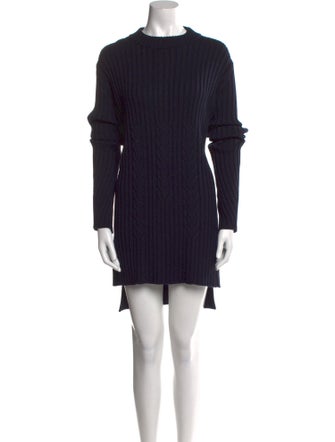 Celine Mock Neck Tunic Wool Sweater