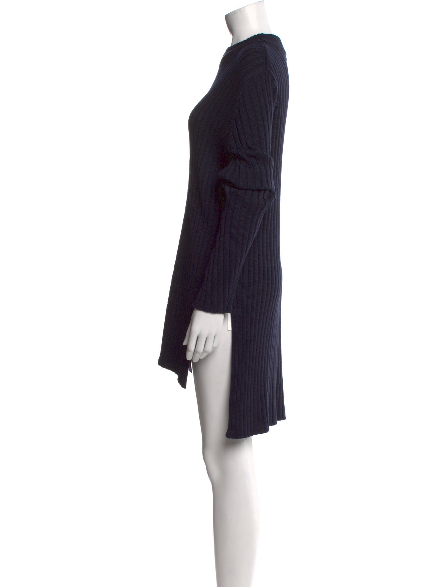 Celine Mock Neck Tunic Wool Sweater
