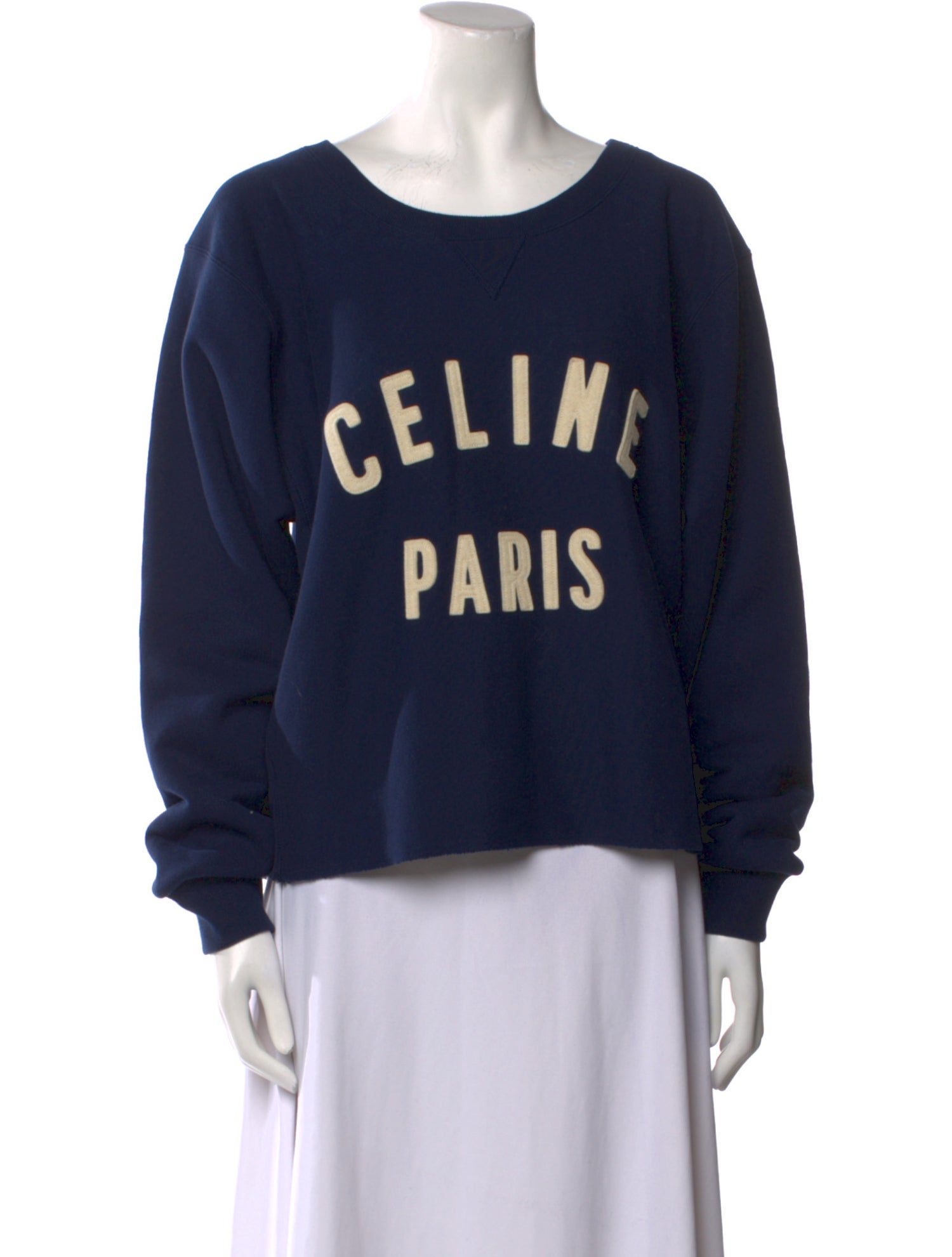 Celine Graphic Print Scoop Neck Sweatshirt