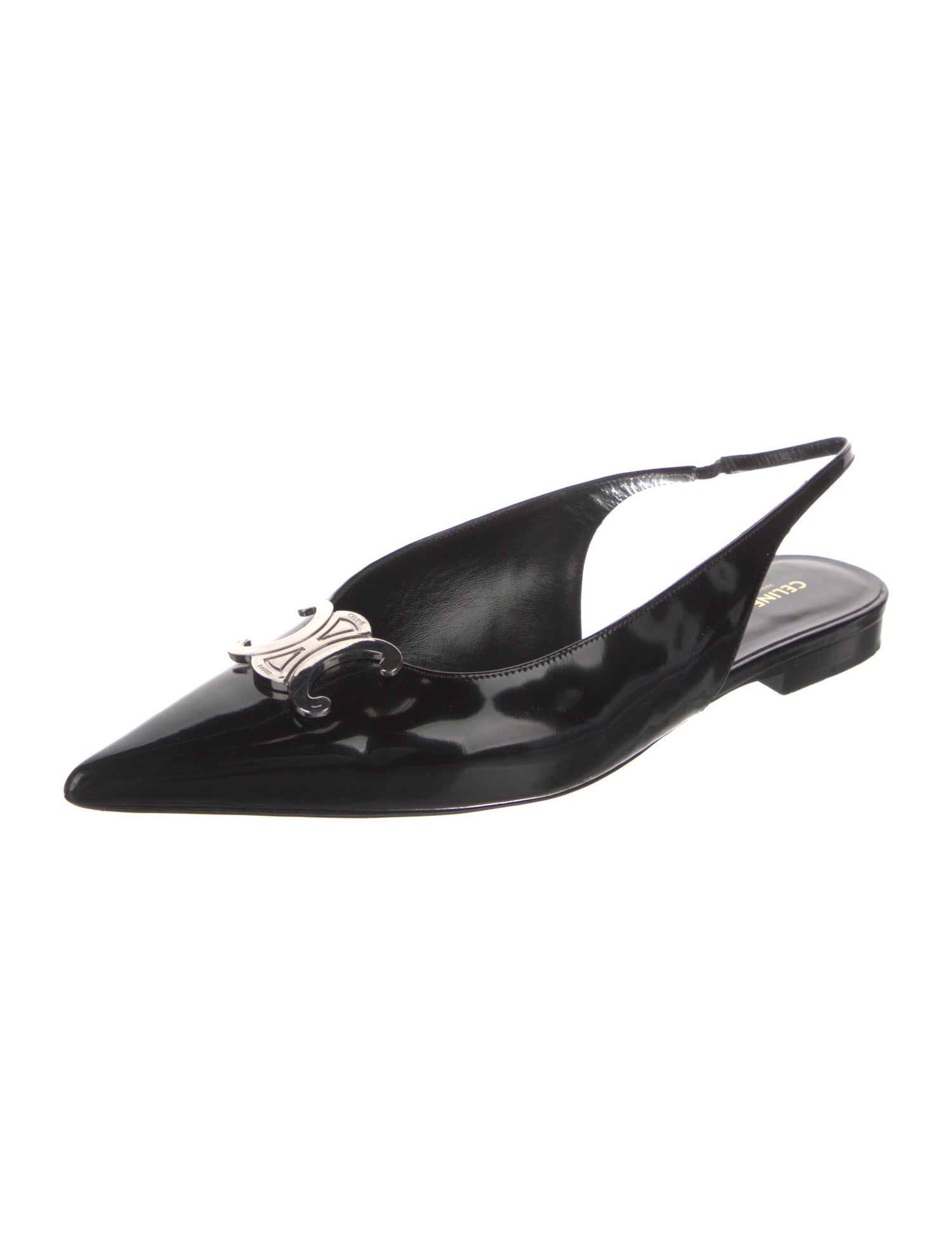 Celine Patent Leather Slingback Flats