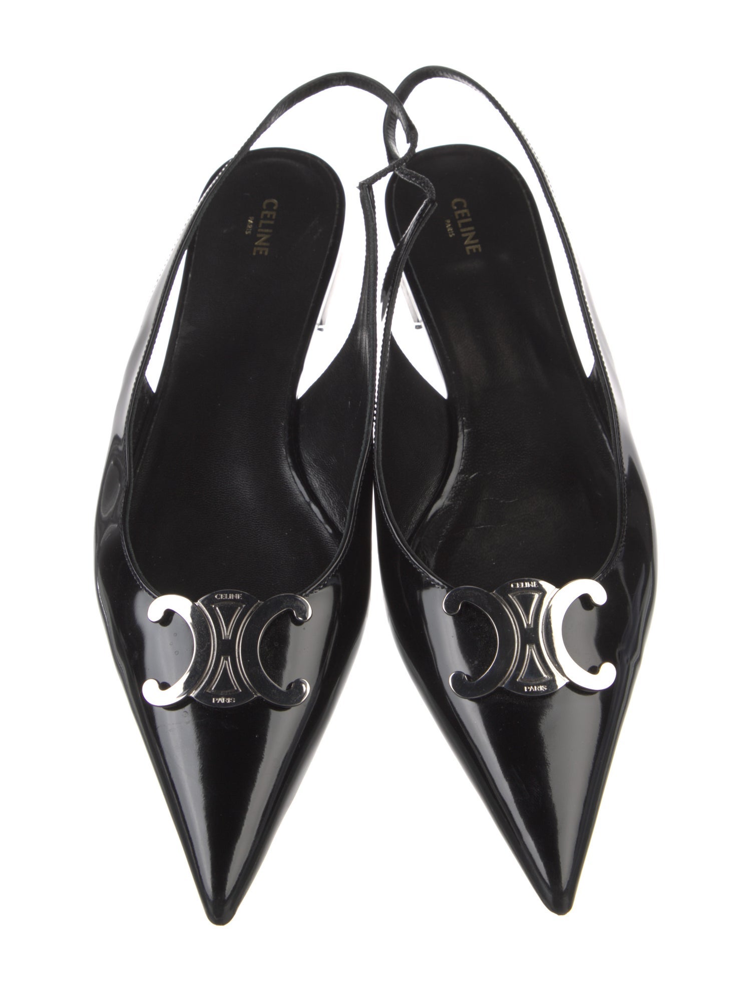 Celine Patent Leather Slingback Flats