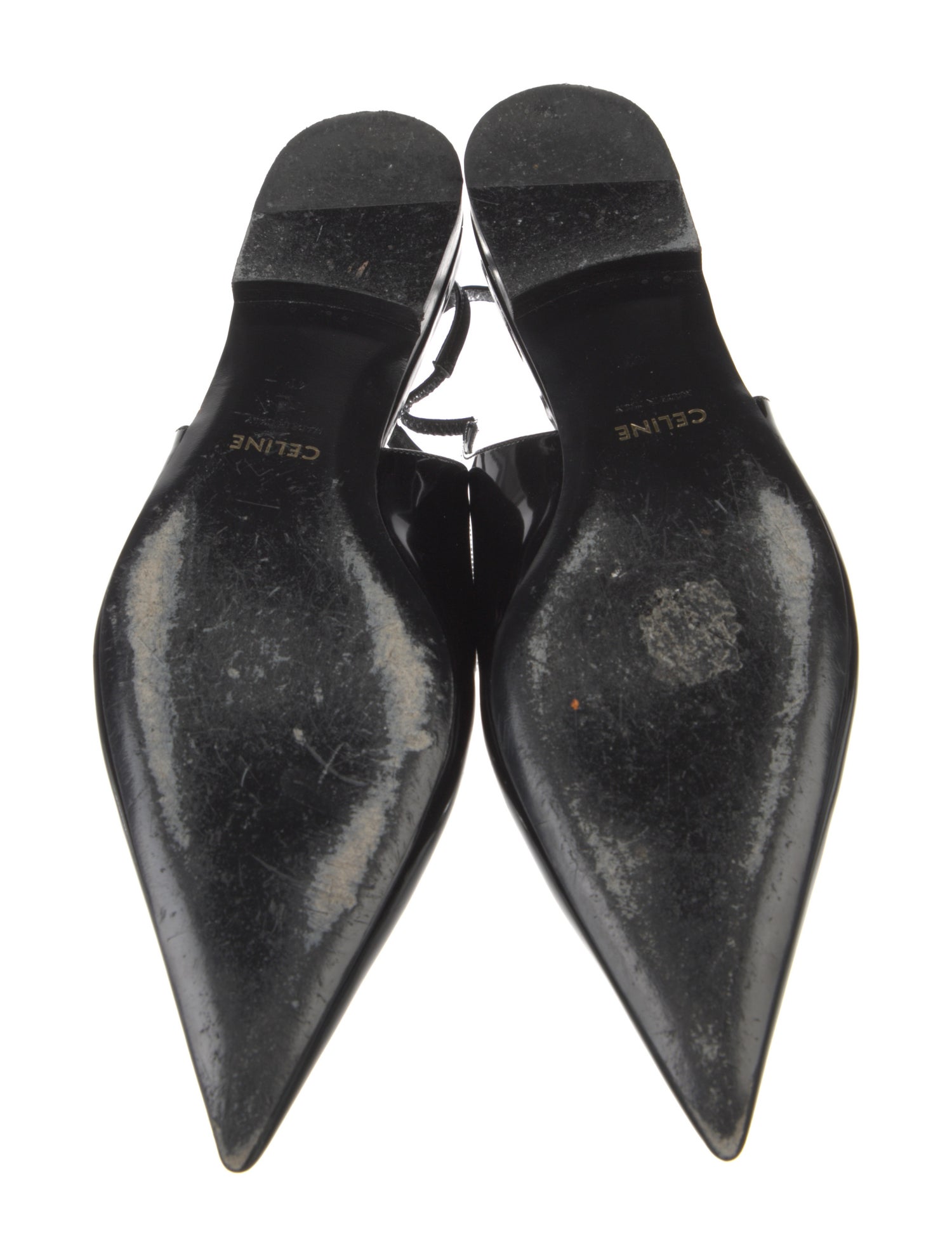 Celine Patent Leather Slingback Flats