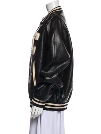 Celine Calfskin Striped Varsity Jacket