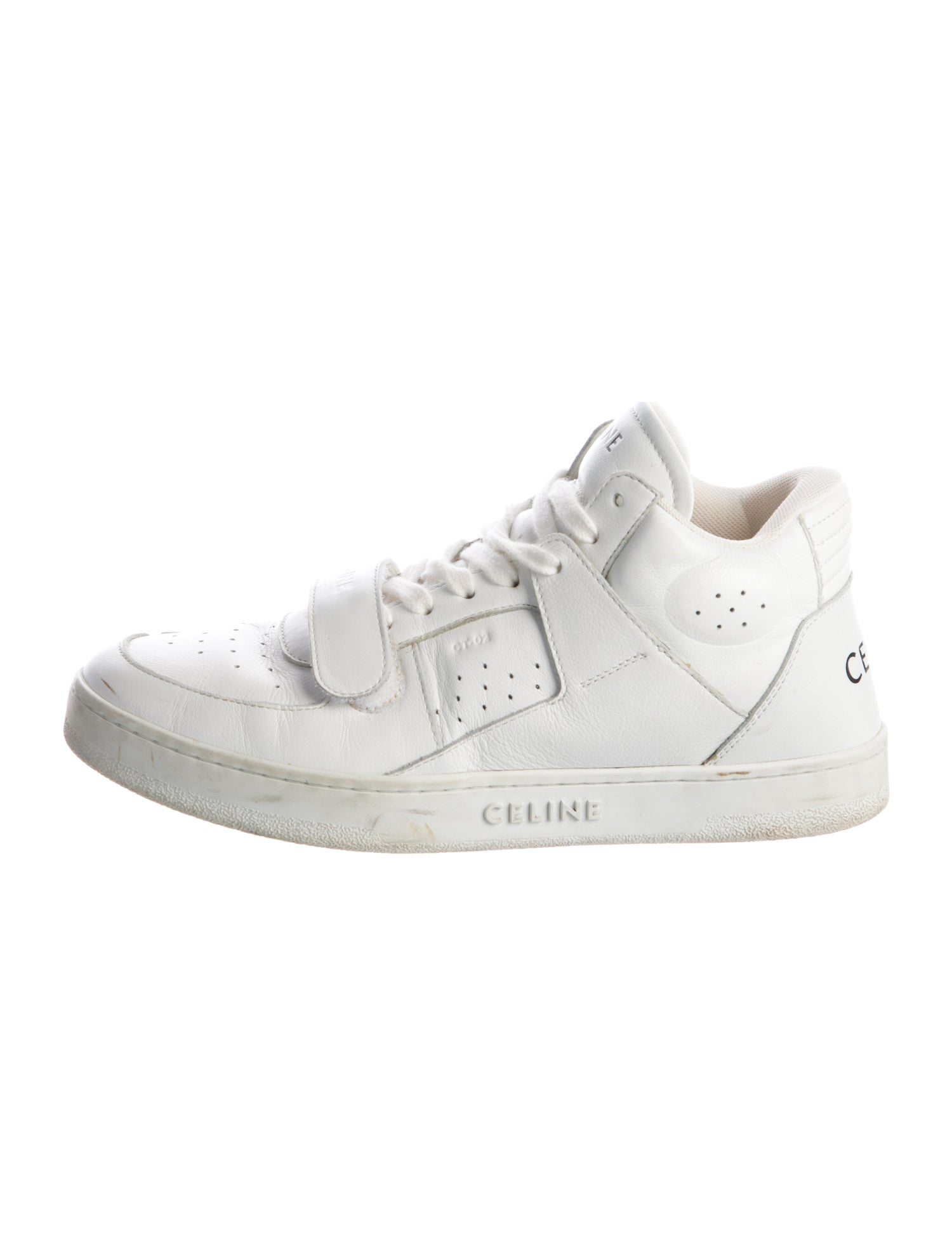 Celine Leather Lasercut Accents Sneakers