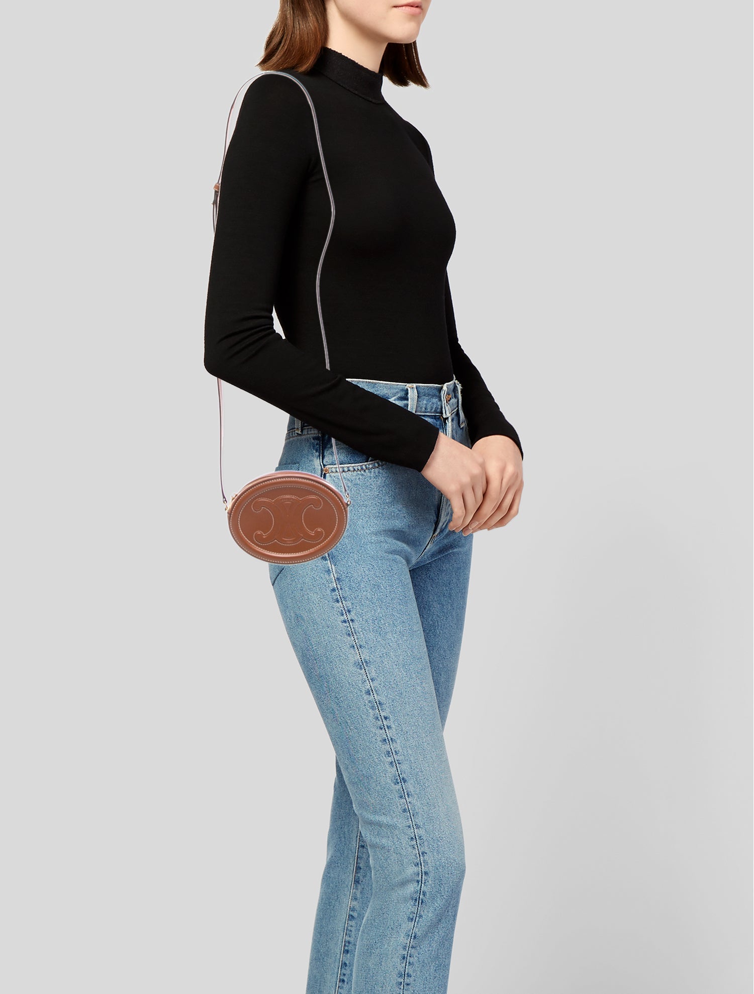 Celine Leather Triomphe Oval