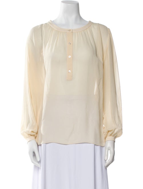 Celine Silk Scoop Neck Blouse