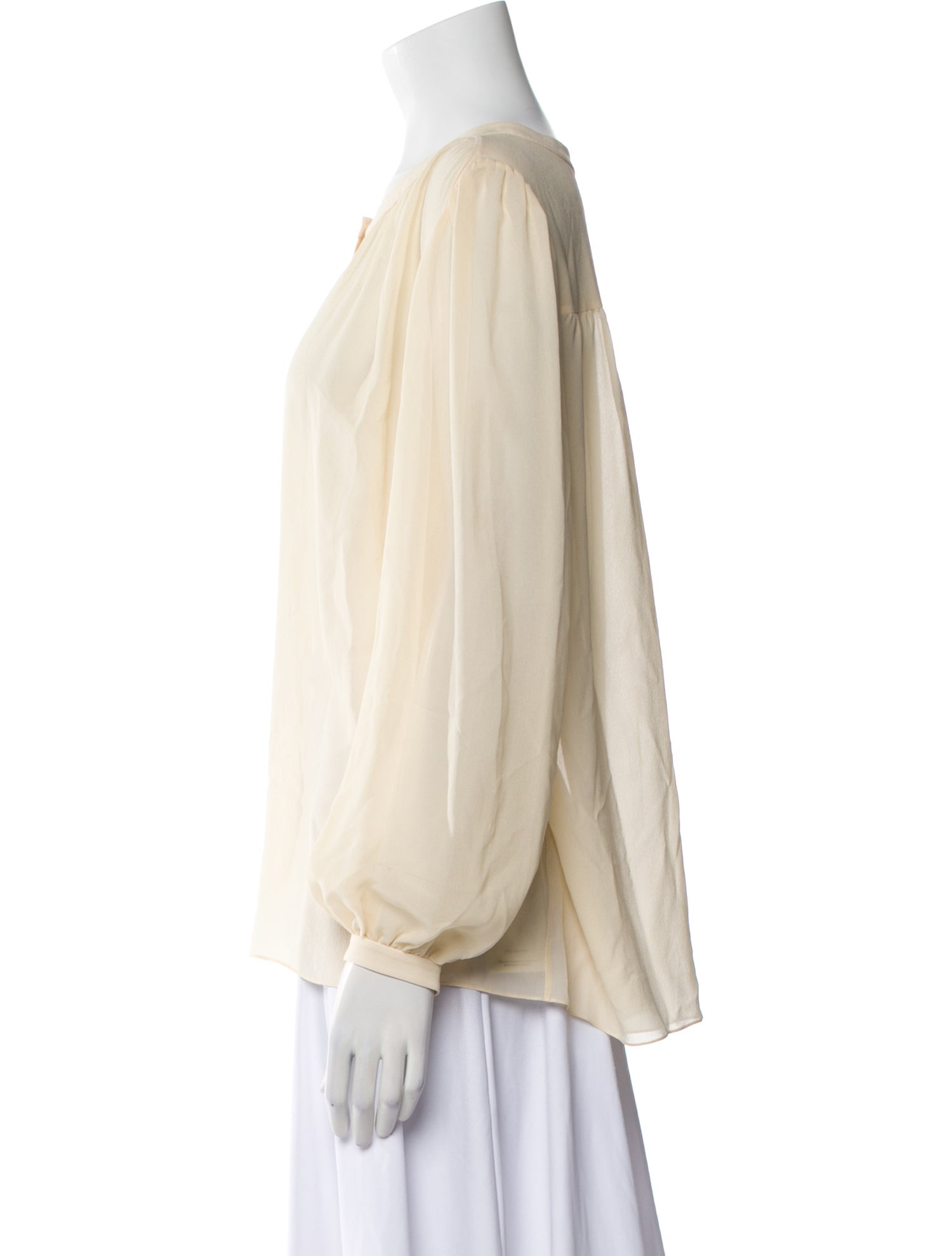 Celine Silk Scoop Neck Blouse