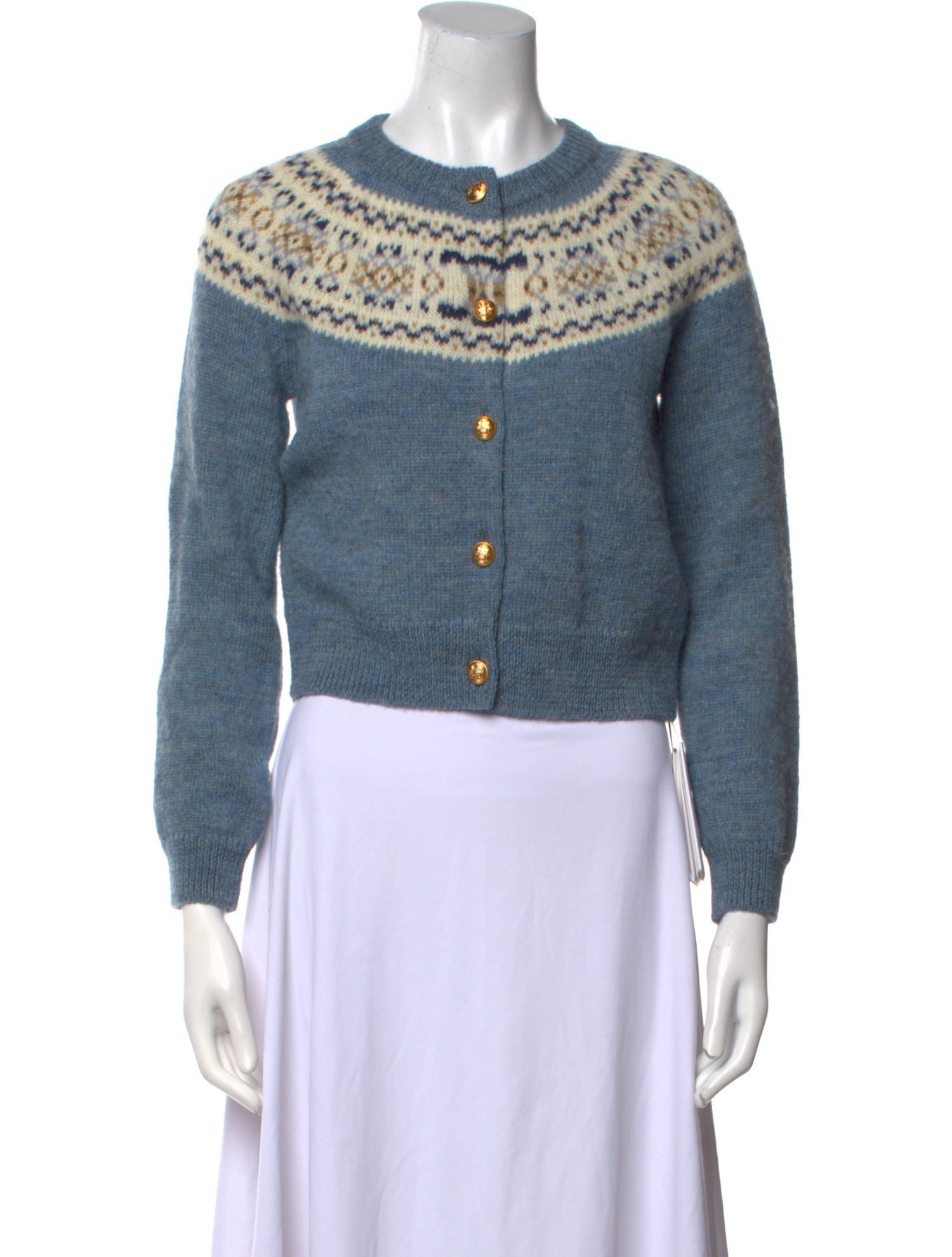 Celine Wool Graphic Print Sweater