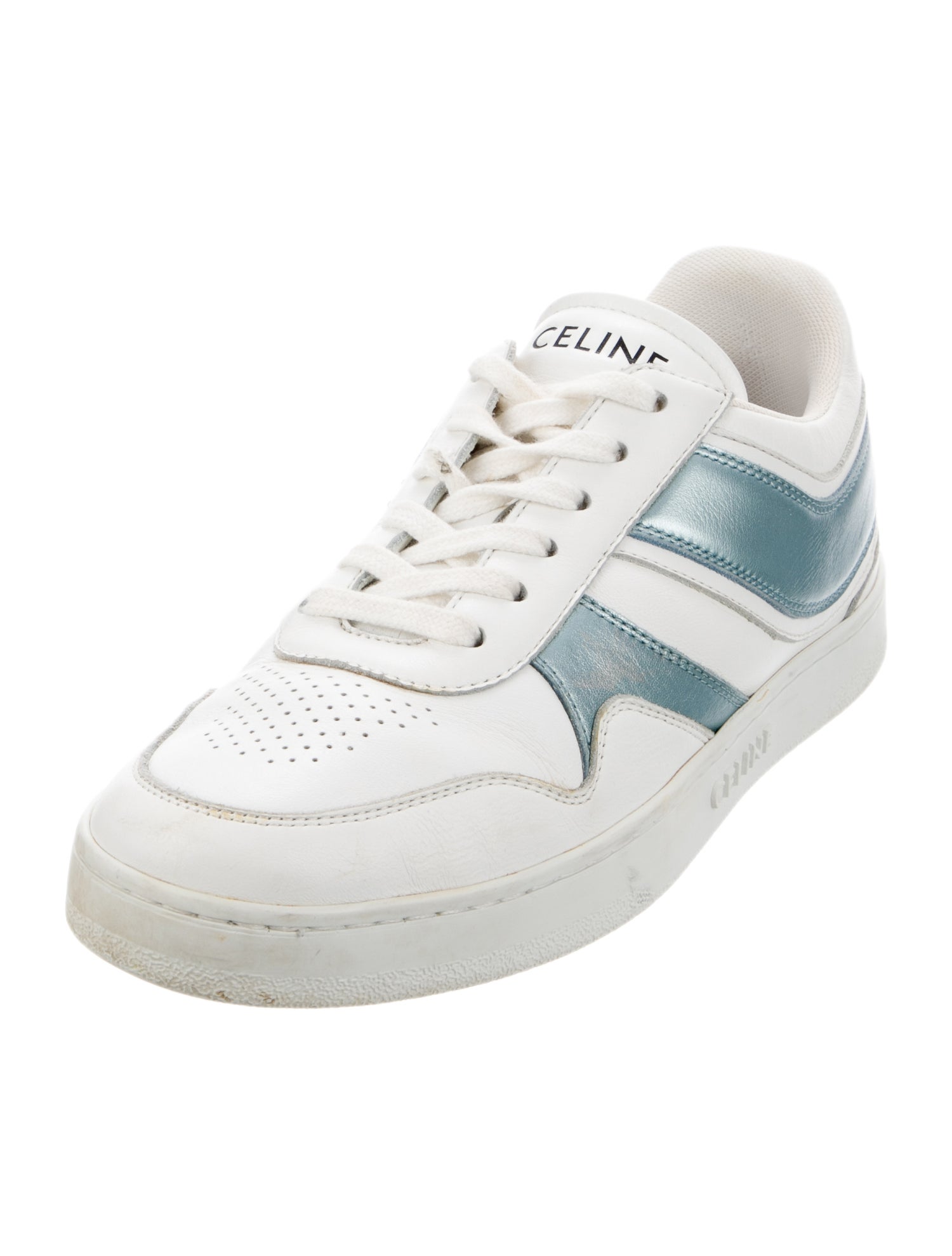 Celine Leather Colorblock Pattern Sneakers