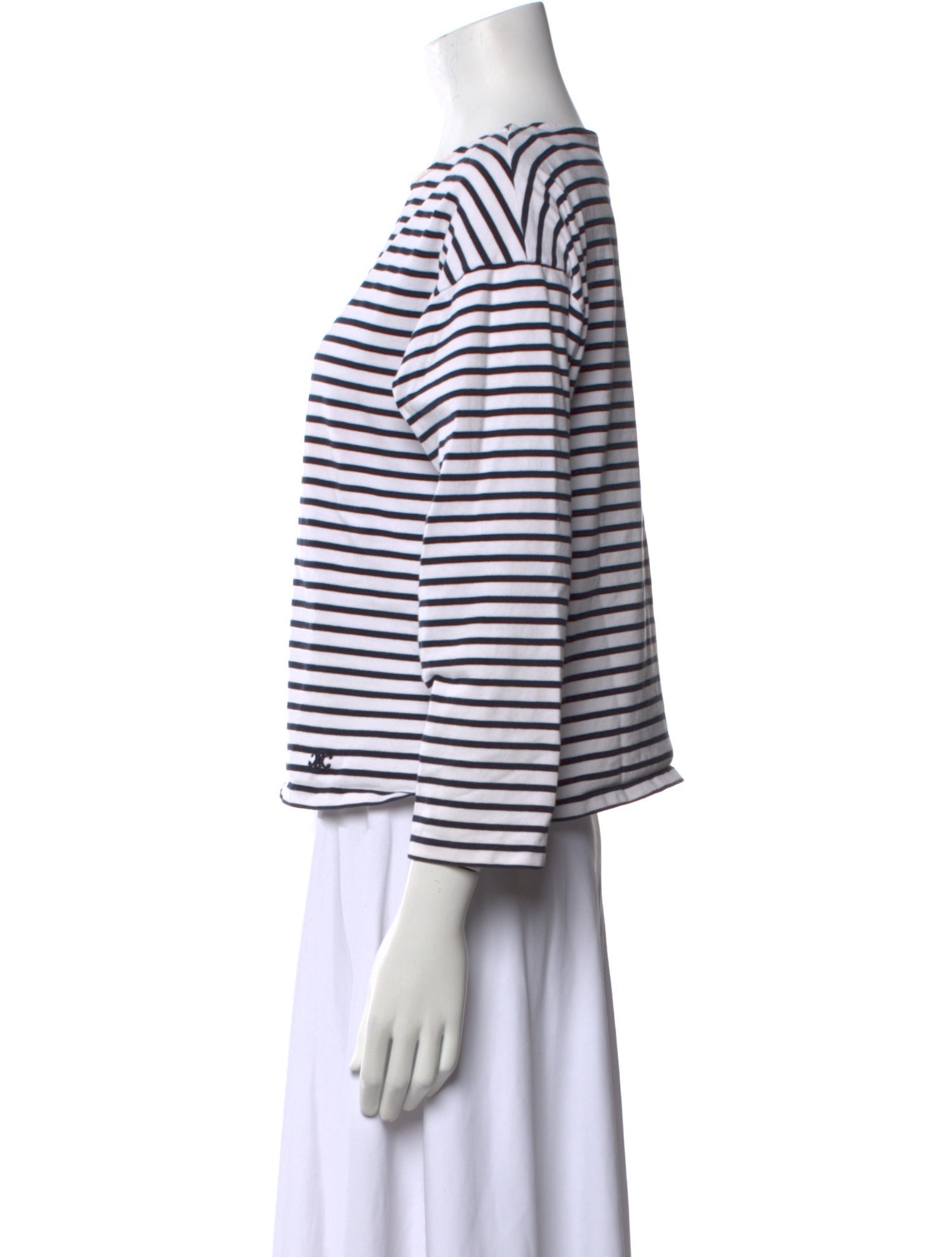 Celine Striped Bateau Neckline Top