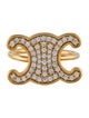 Celine Rhinestone Triomphe Cocktail Ring