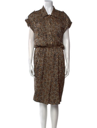 Celine Silk Knee-Length Dress