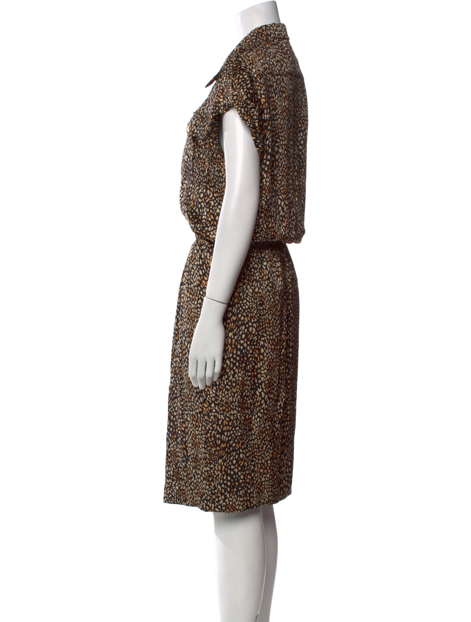 Celine Silk Knee-Length Dress