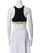 Celine Graphic Print Scoop Neck Crop Top