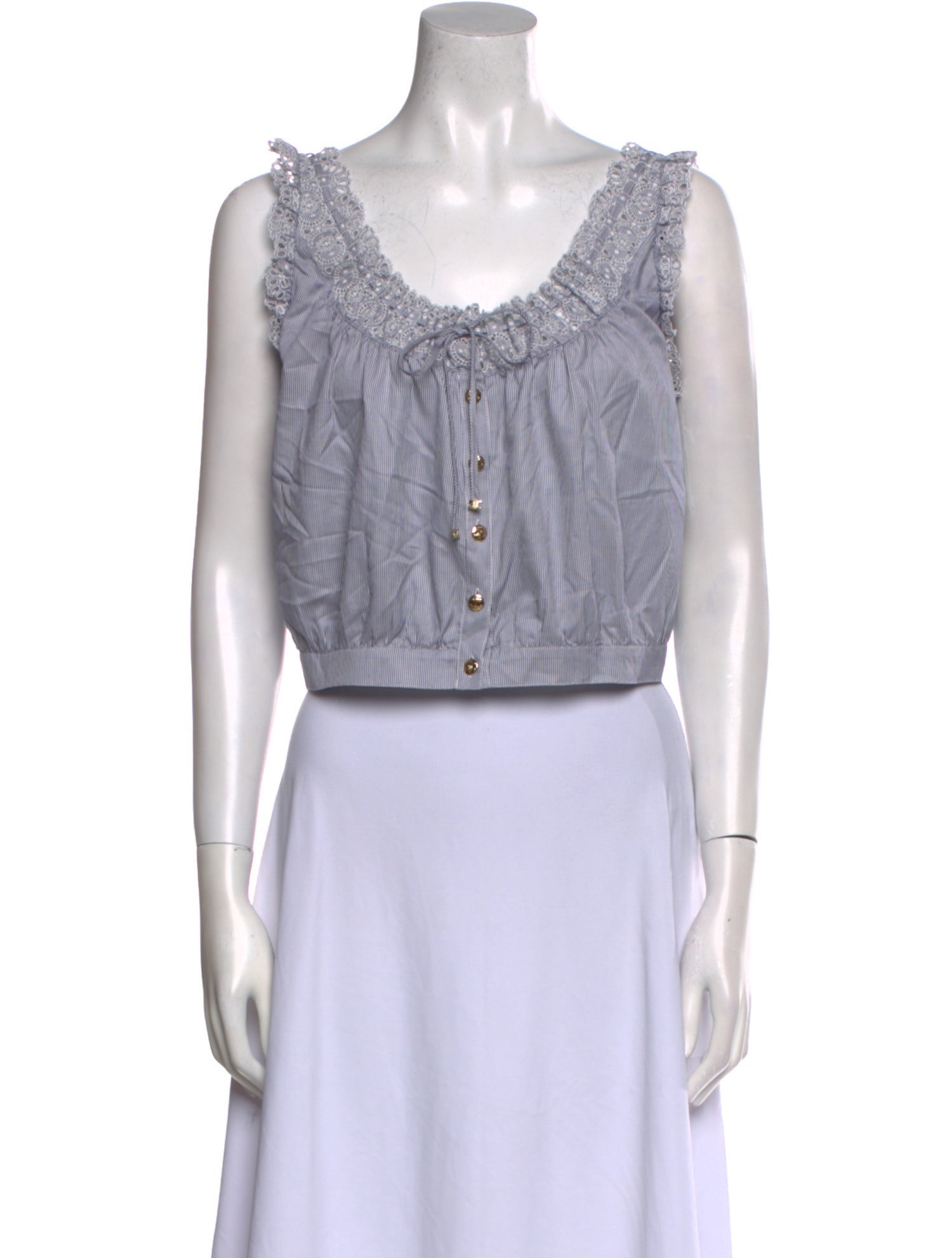 Celine Scoop Neck Sleeveless Crop Top