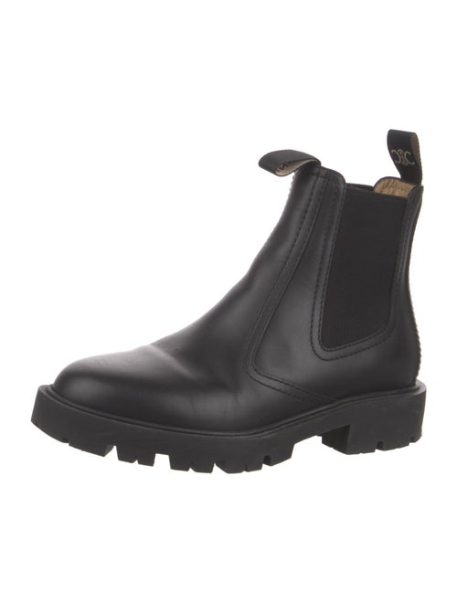 Celine Leather Mesh Accents Chelsea Boots