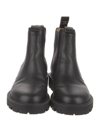 Celine Leather Mesh Accents Chelsea Boots