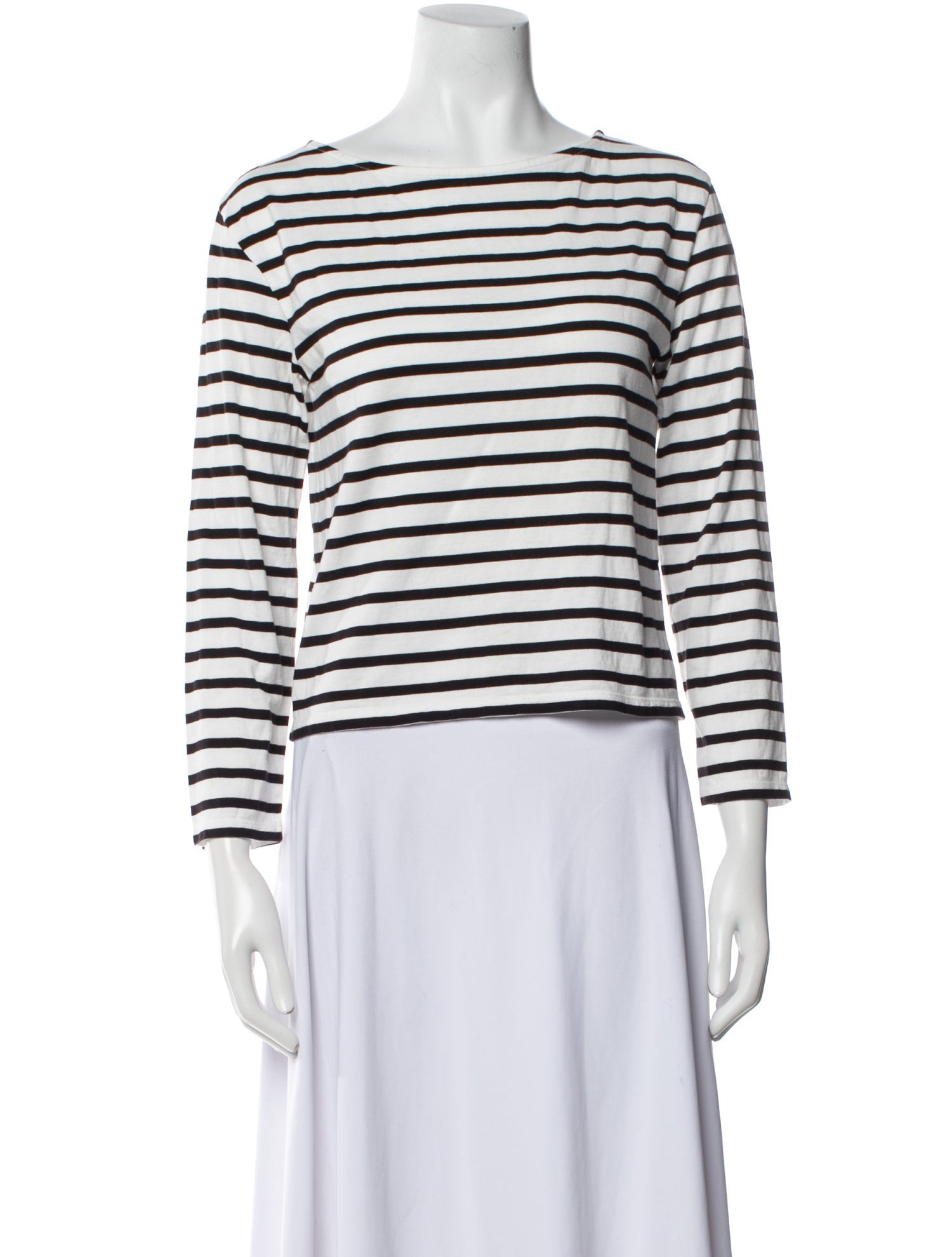 Celine Striped Bateau Neckline Top