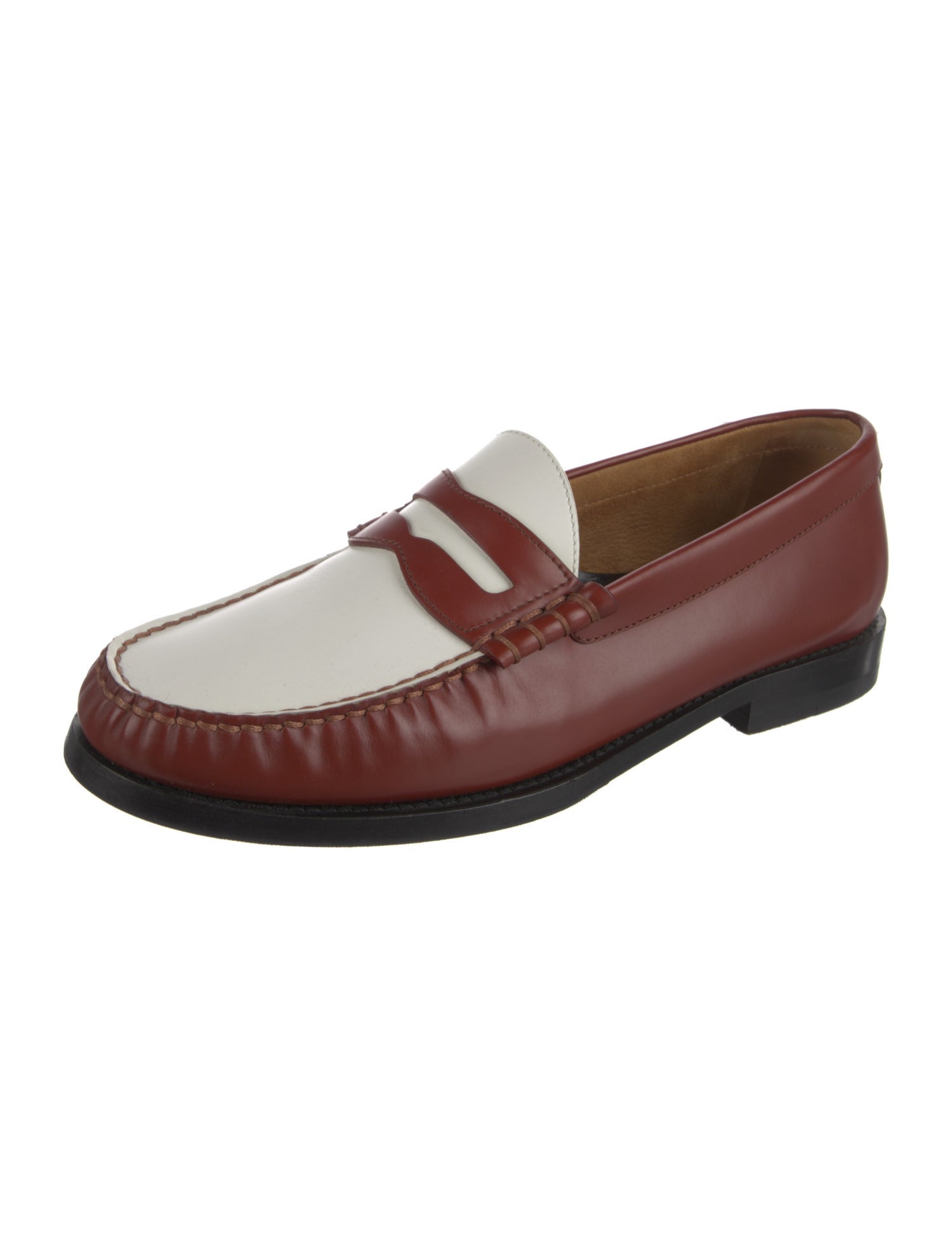 Celine Leather Colorblock Pattern Loafers