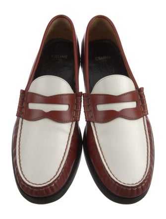 Celine Leather Colorblock Pattern Loafers