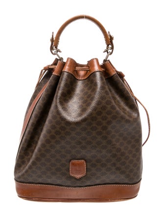 Celine Leather Vintage Triomphe Bucket Bag Vintage