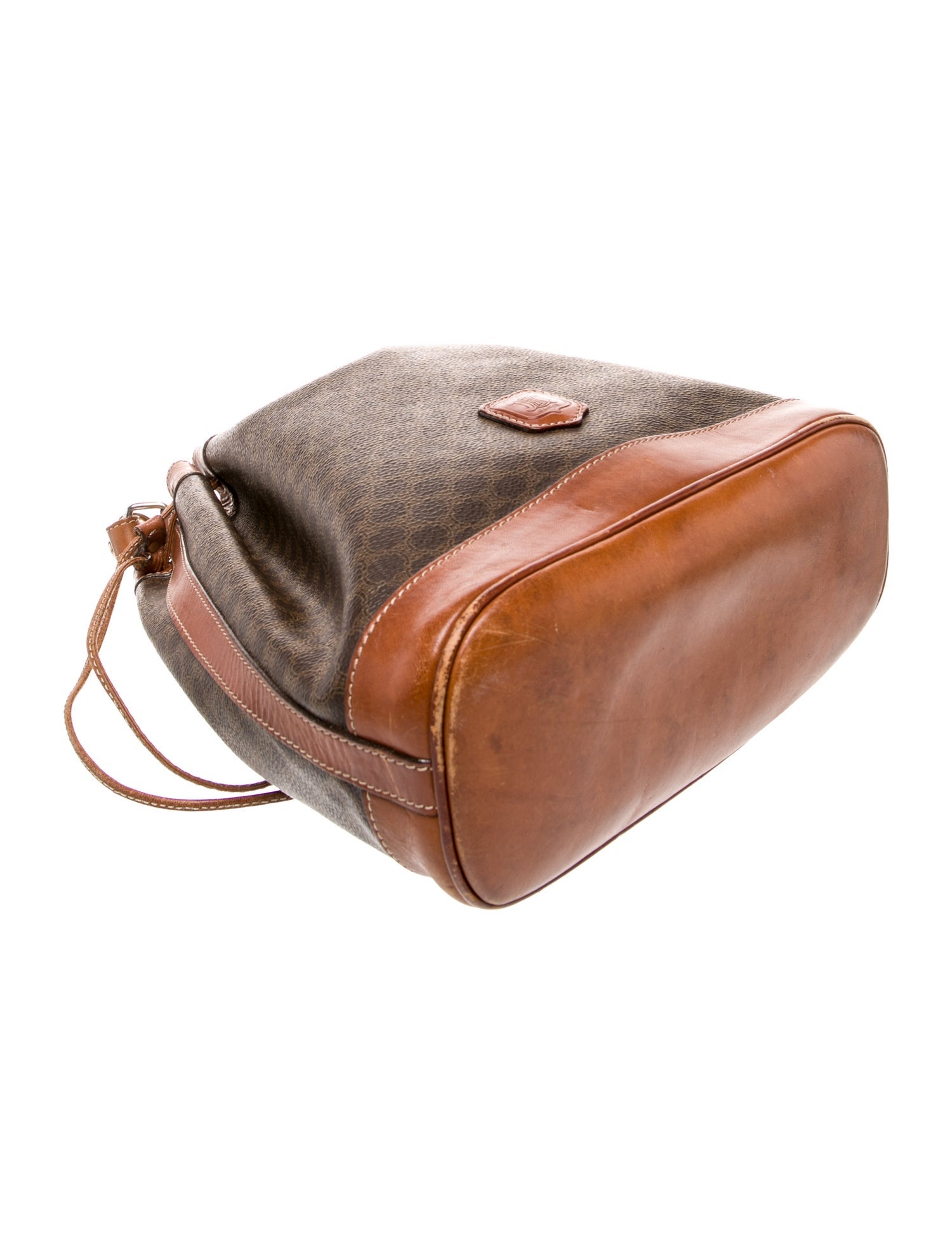 Celine Leather Vintage Triomphe Bucket Bag Vintage