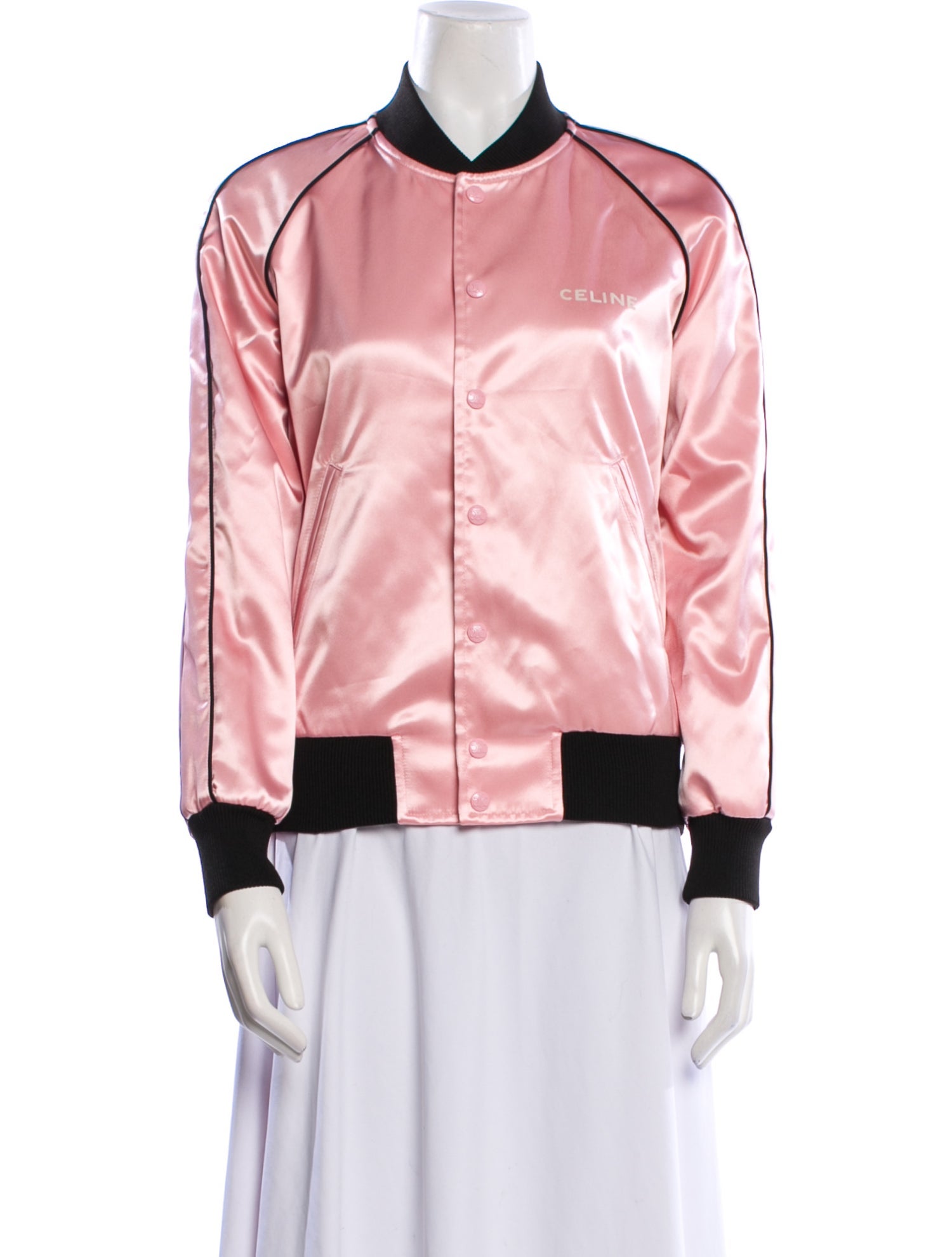 Celine Teddy Satin Bomber Jacket